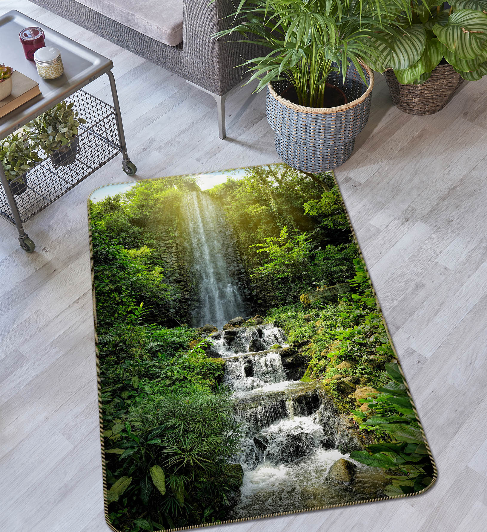 3D Mountain Stream 26171 Non Slip Rug Mat
