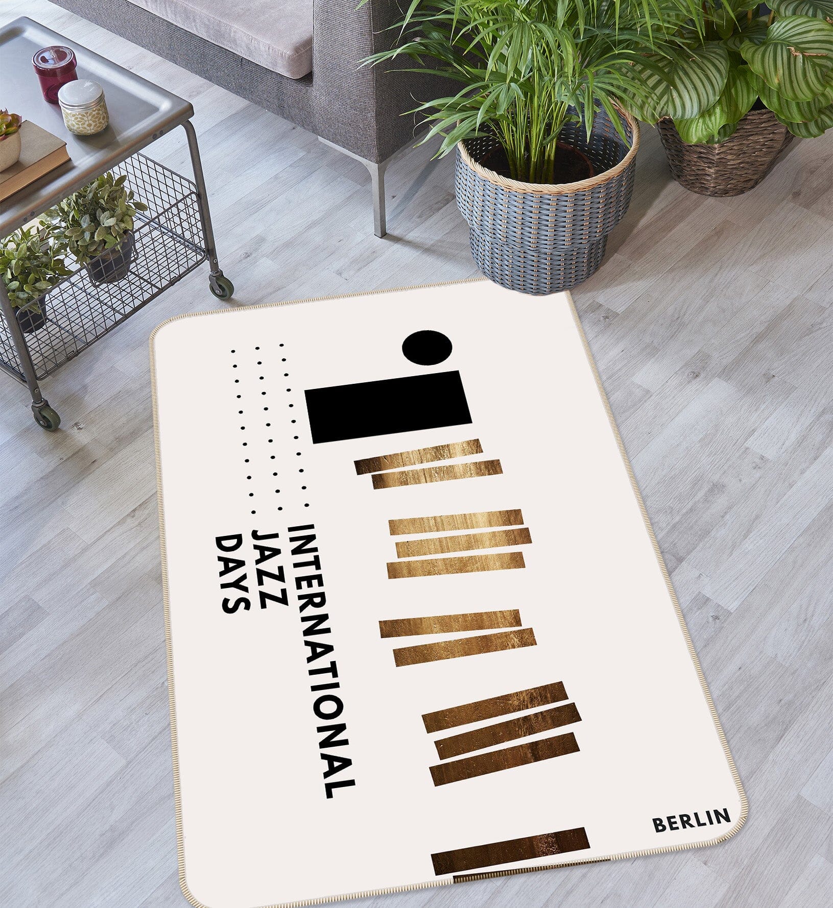 3D Golden Stripes 1070 Boris Draschoff Rug Non Slip Rug Mat Mat AJ Creativity Home