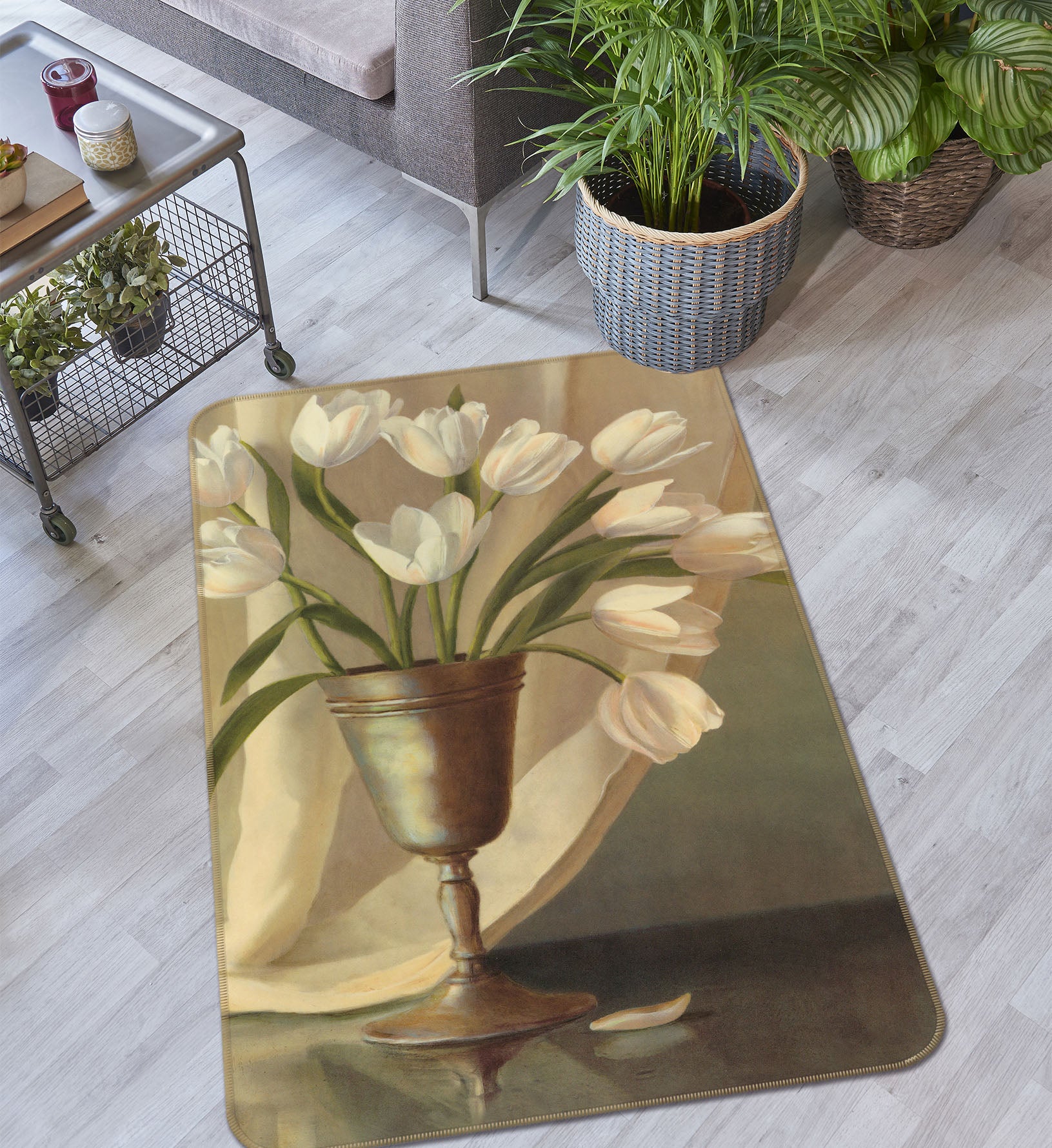 3D Flowers Cup 32167 Non Slip Rug Mat
