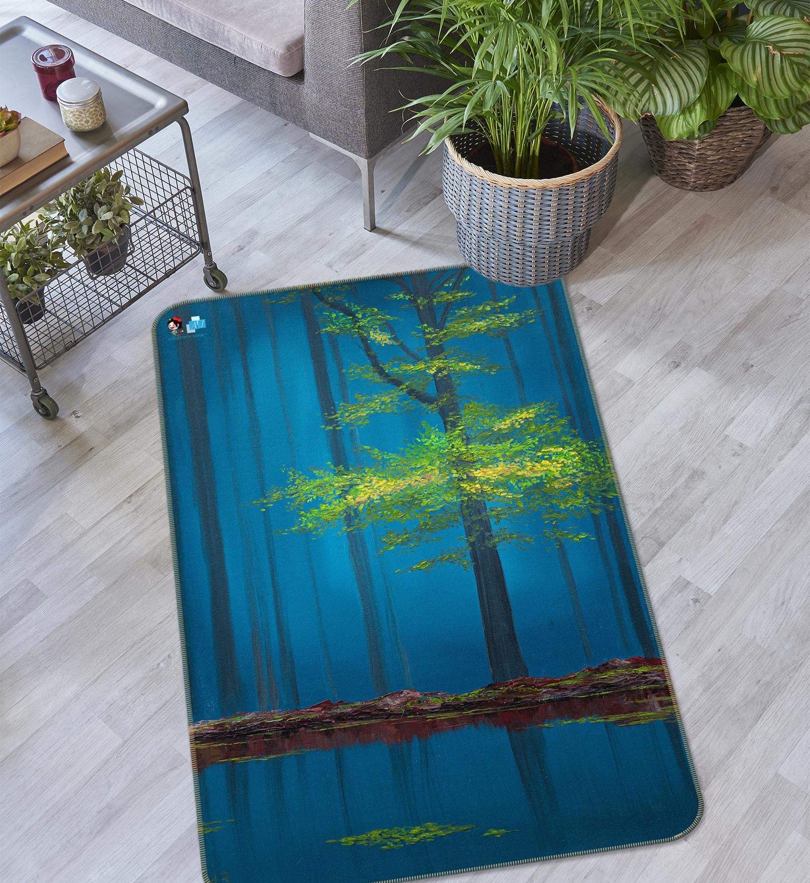 3D Tree 18102 Marina Zotova Rug Non Slip Rug Mat