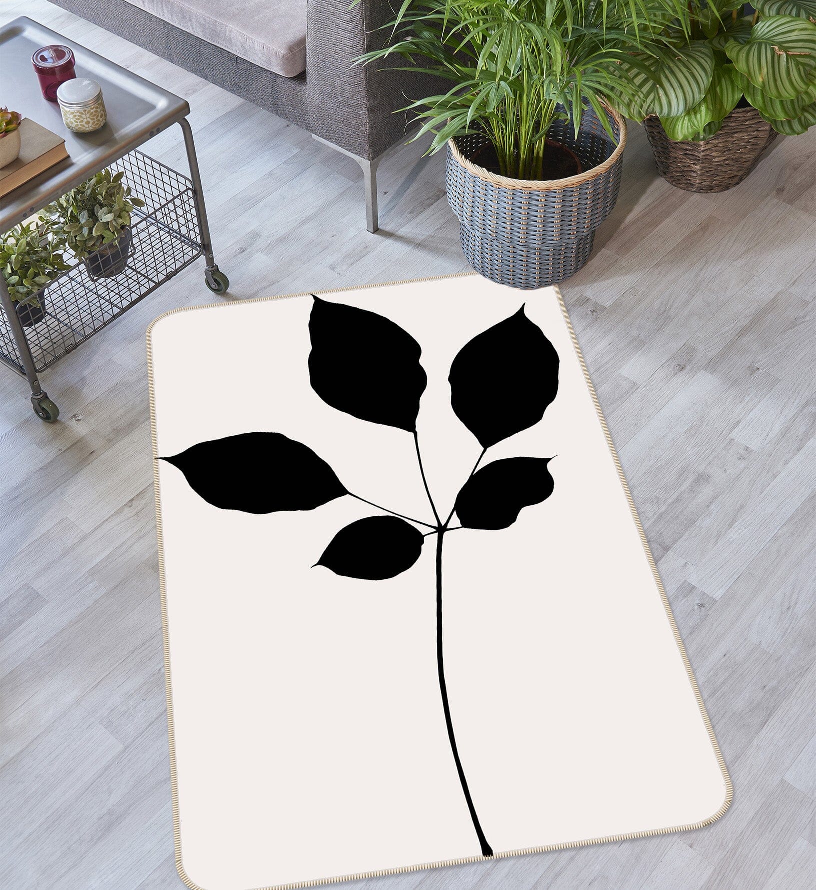 3D Swaying Leaves 1080 Boris Draschoff Rug Non Slip Rug Mat Mat AJ Creativity Home