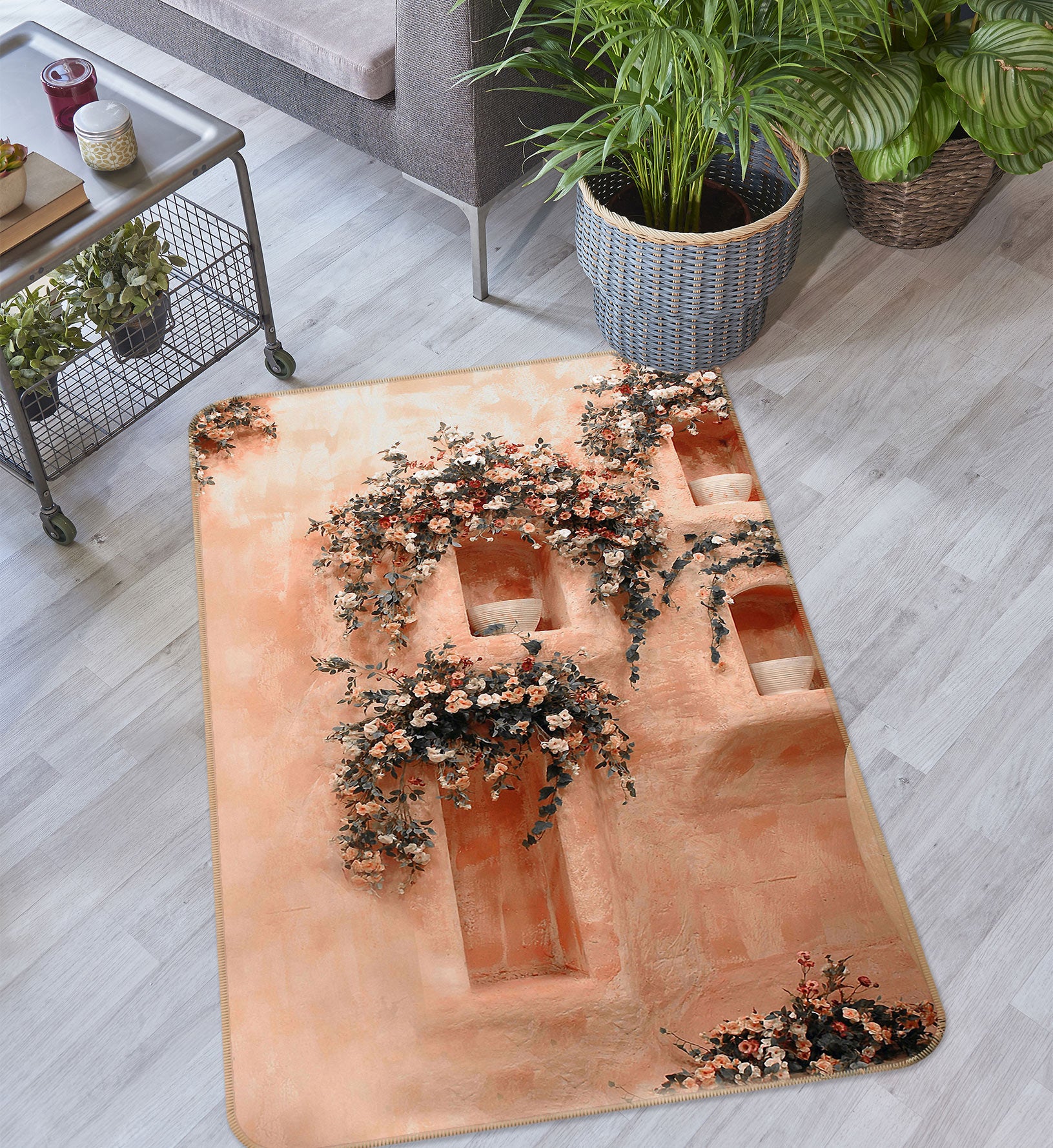 3D Flower Doors Windows 76085 Non Slip Rug Mat
