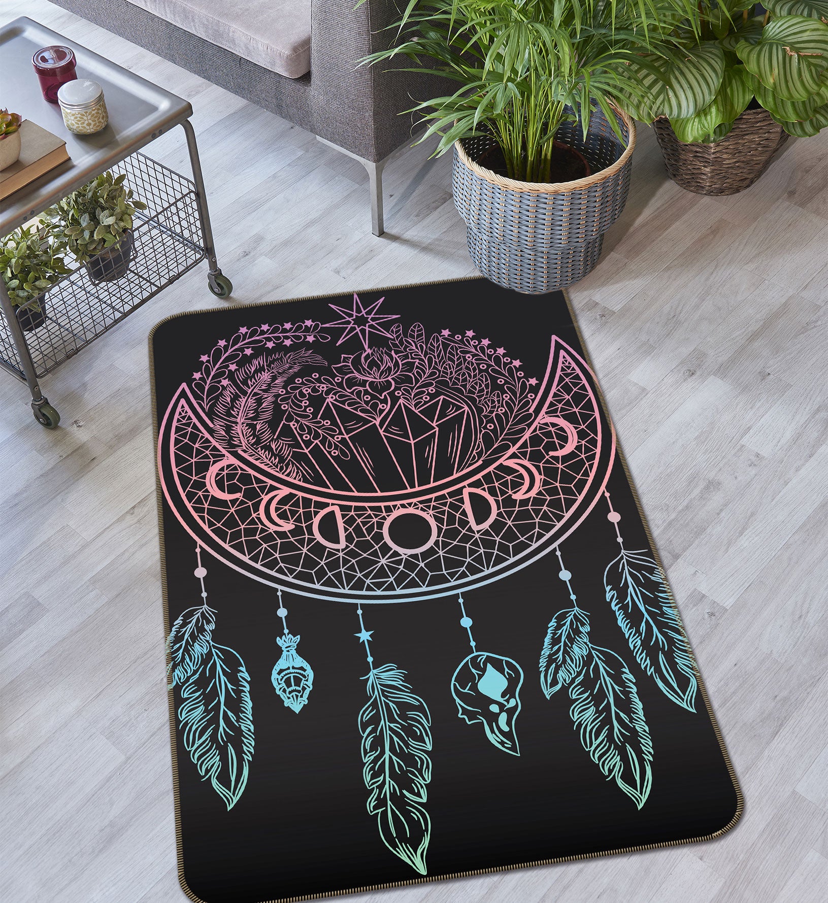 3D Moon Dream Catcher 37100 Non Slip Rug Mat