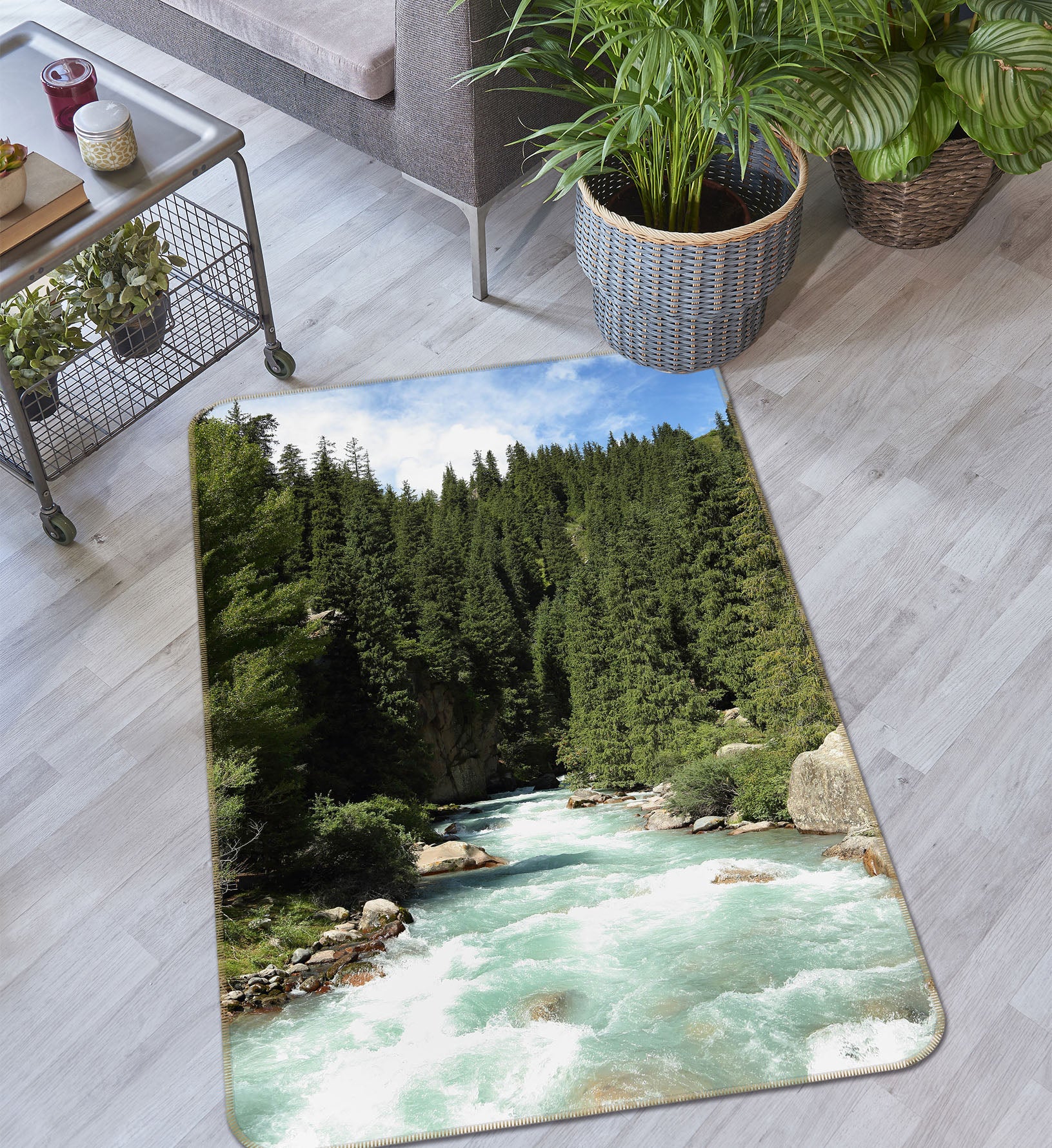 3D Whitewater Forest 31112 Non Slip Rug Mat