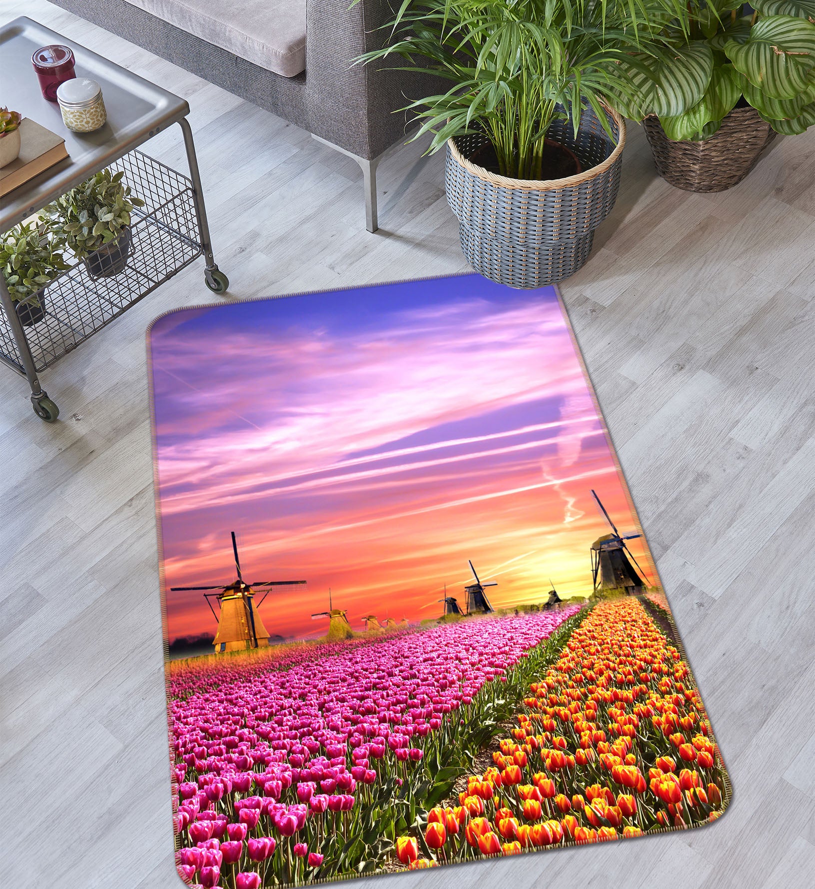 3D Flower Bush 26137 Non Slip Rug Mat