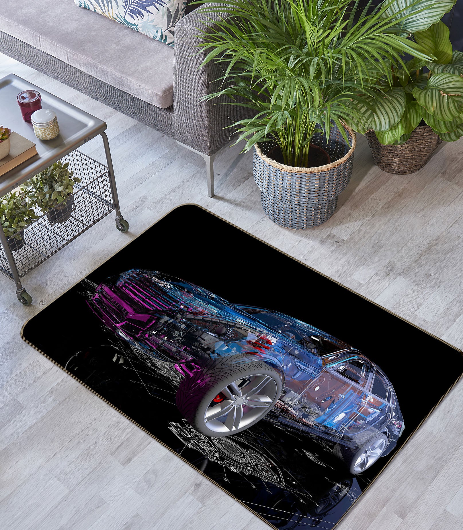 3D Transparent Car 42114 Vehicle Non Slip Rug Mat