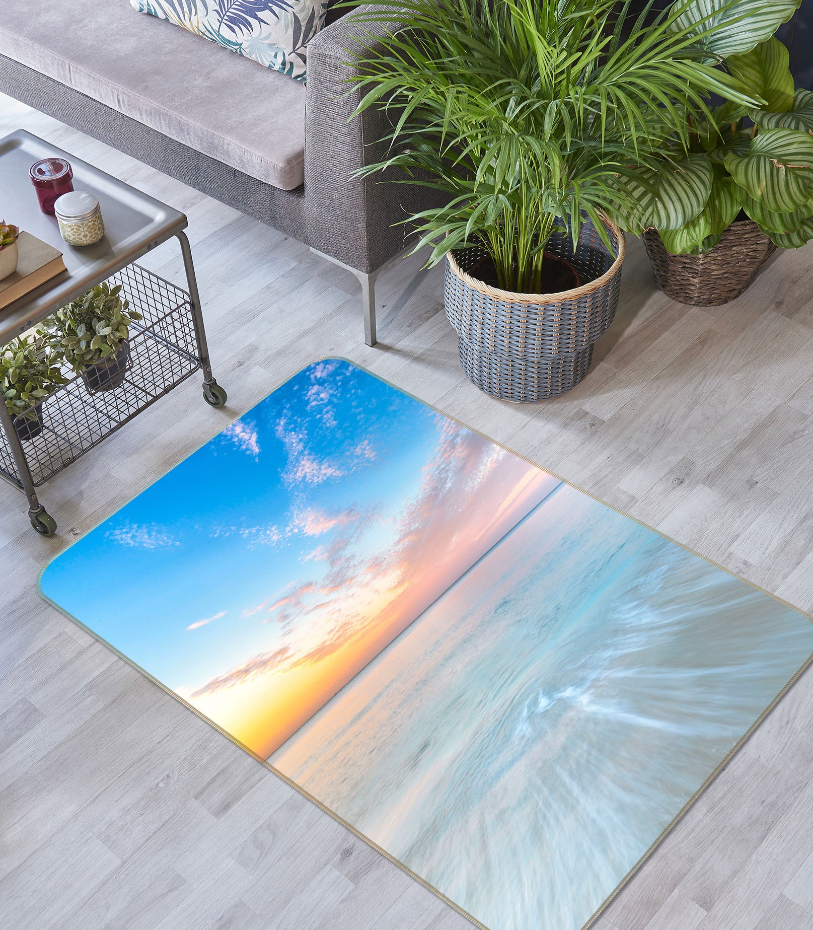 3D Sunset Sea 185 Assaf Frank Rug Non Slip Rug Mat