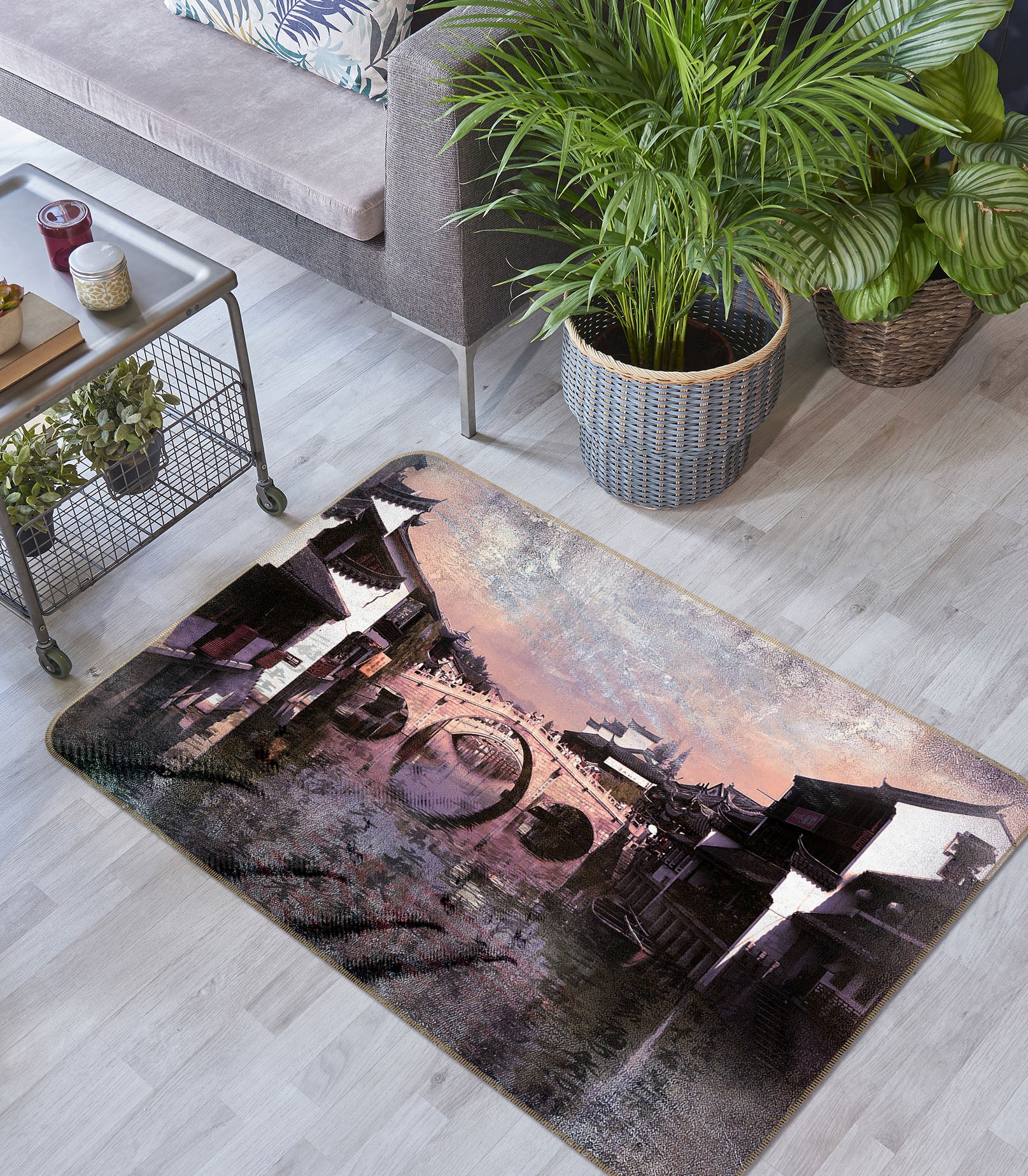 3D Bridge Houses 32002 Non Slip Rug Mat