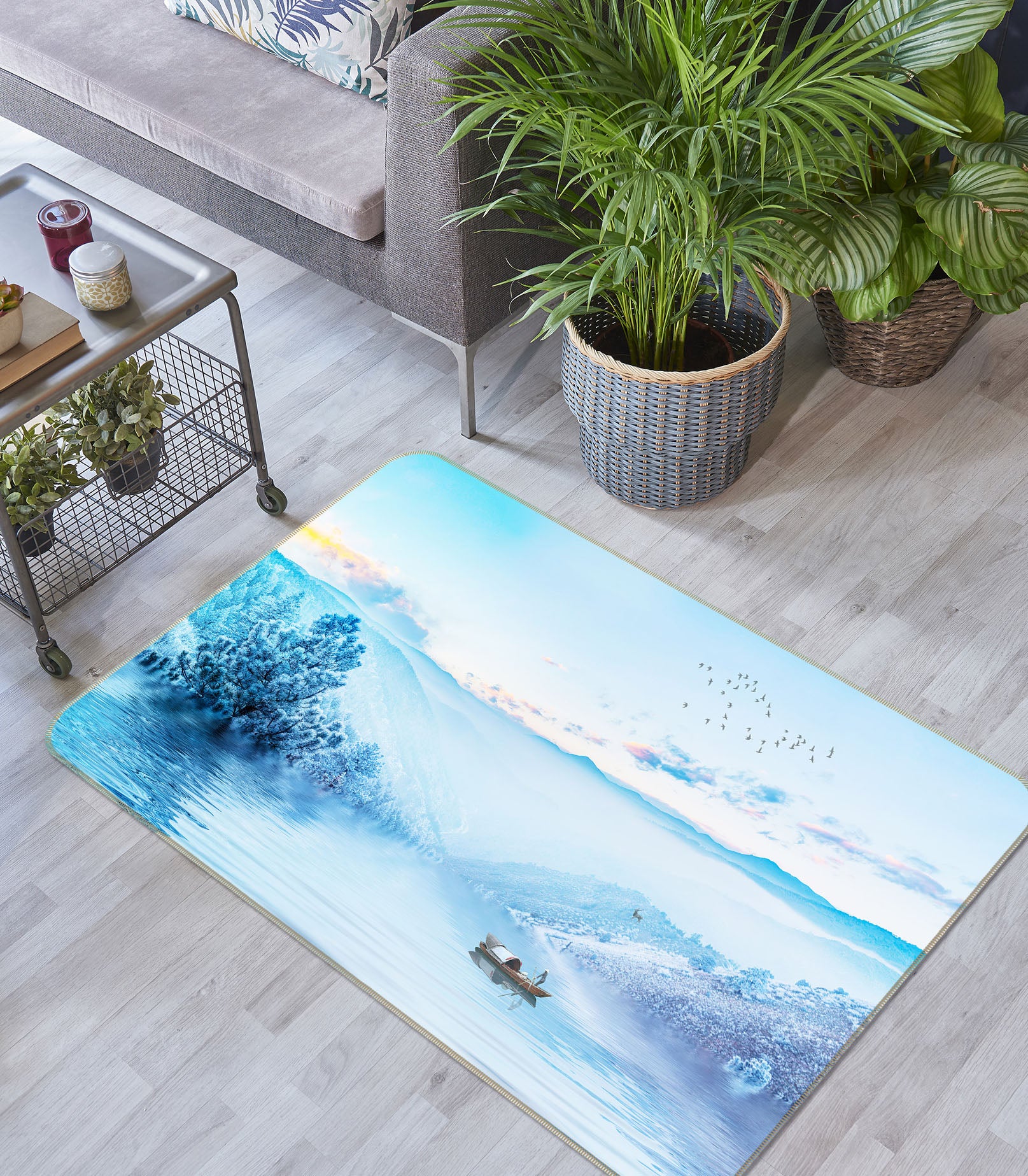 3D Lake Vessel 65147 Non Slip Rug Mat
