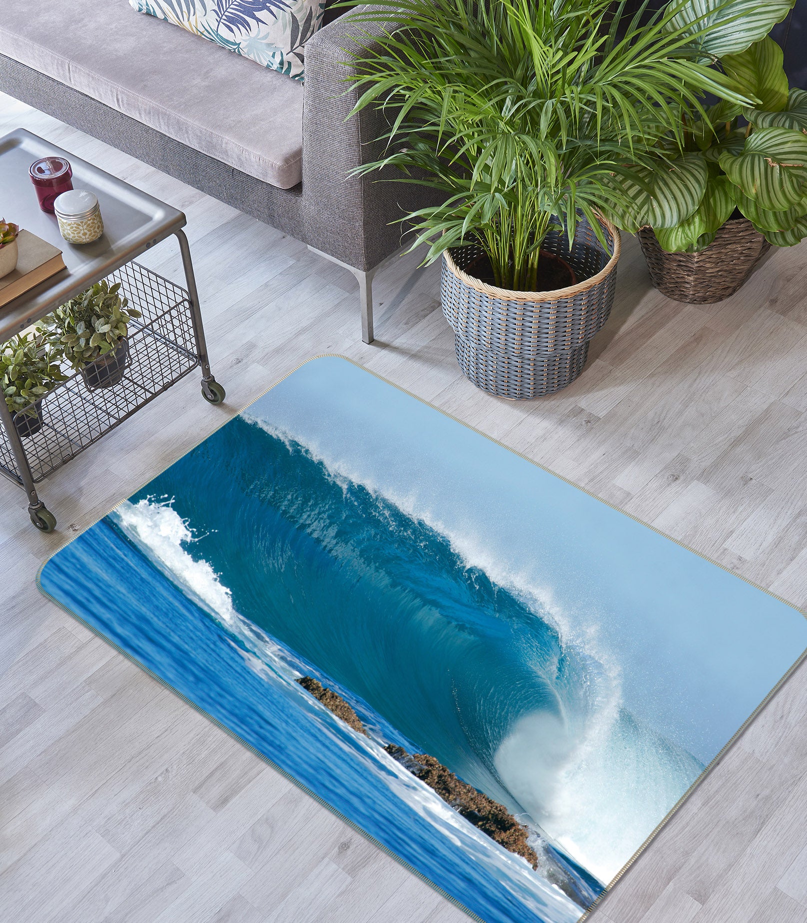 3D Waves Stone 36019 Non Slip Rug Mat
