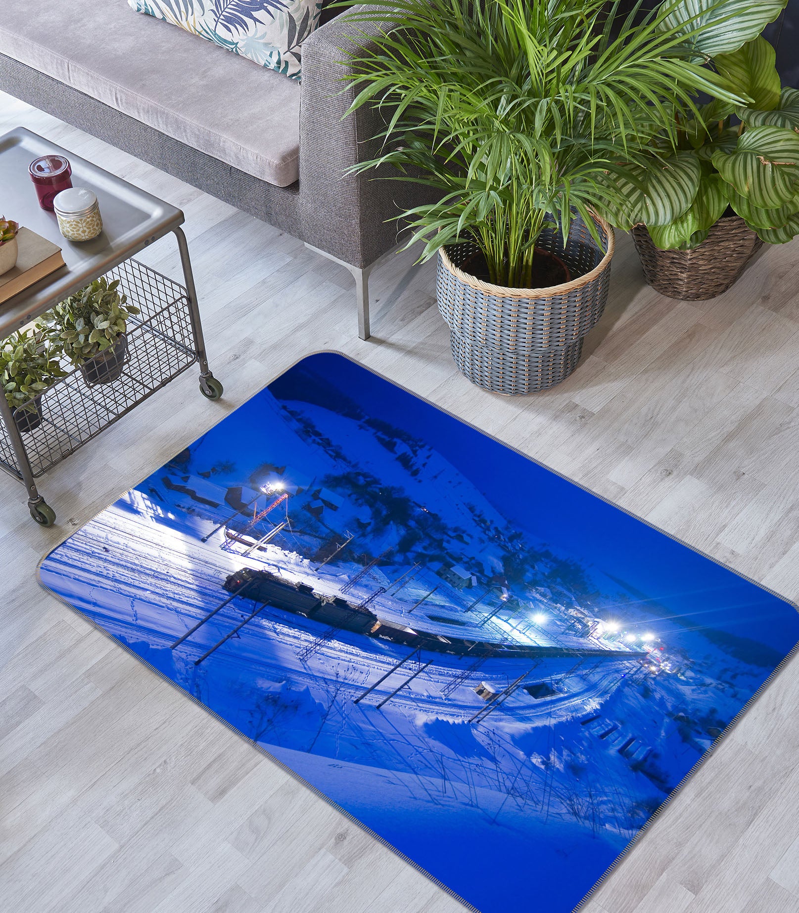 3D Snowfield Train 68122 Vehicle Non Slip Rug Mat
