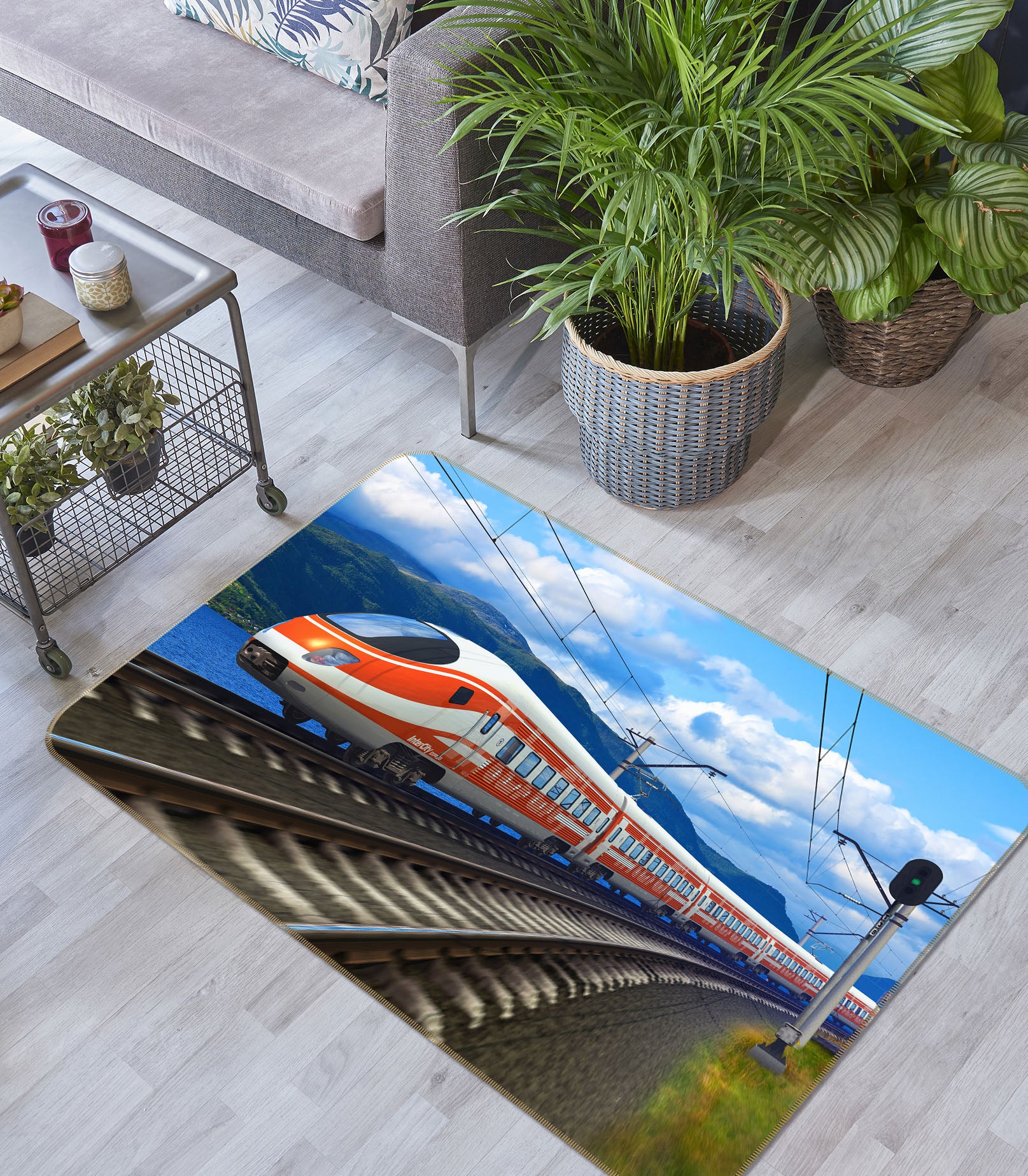 3D Train Track 68085 Vehicle Non Slip Rug Mat