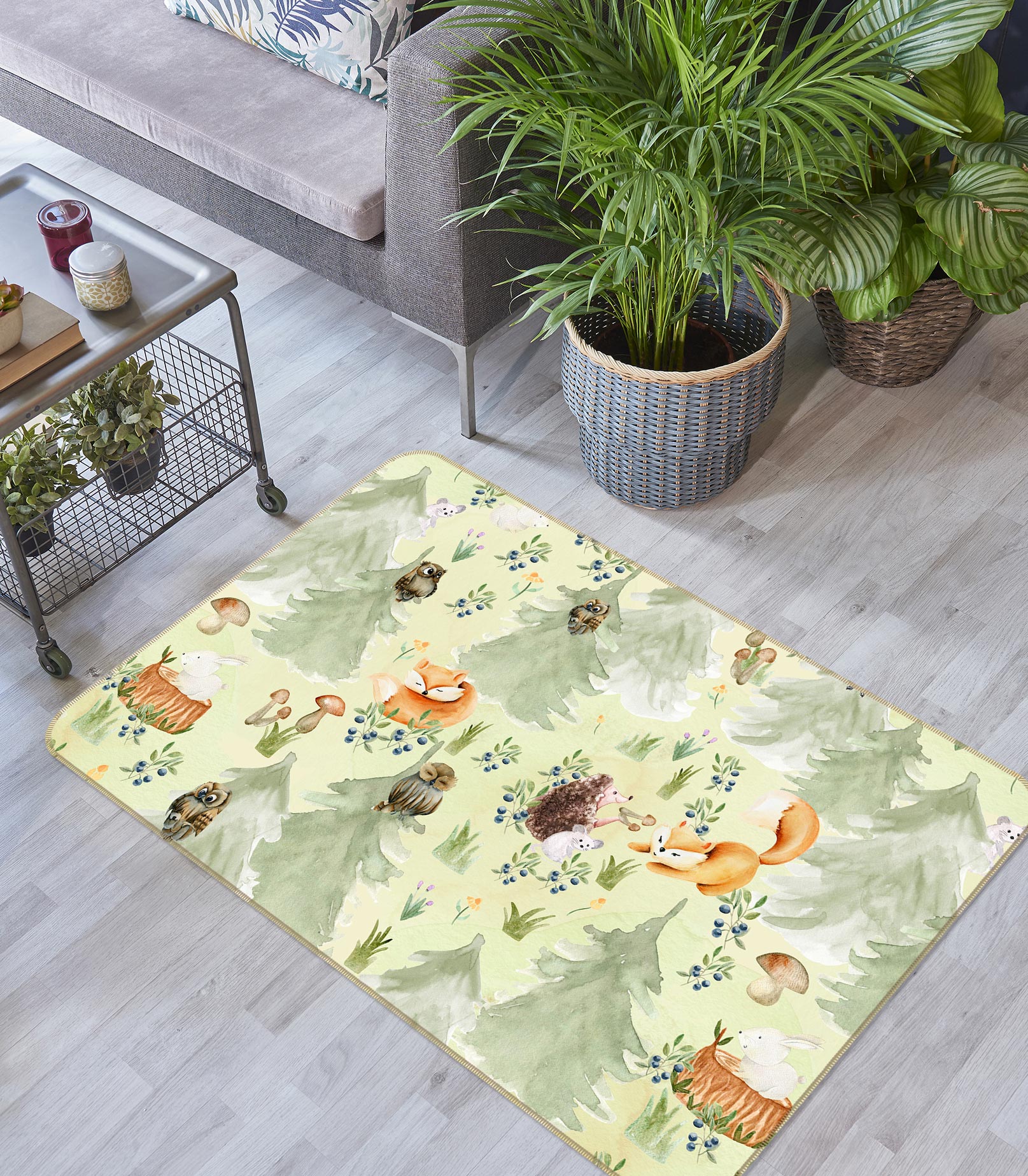 3D Fox Hedgehog 007 Uta Naumann Rug Non Slip Rug Mat