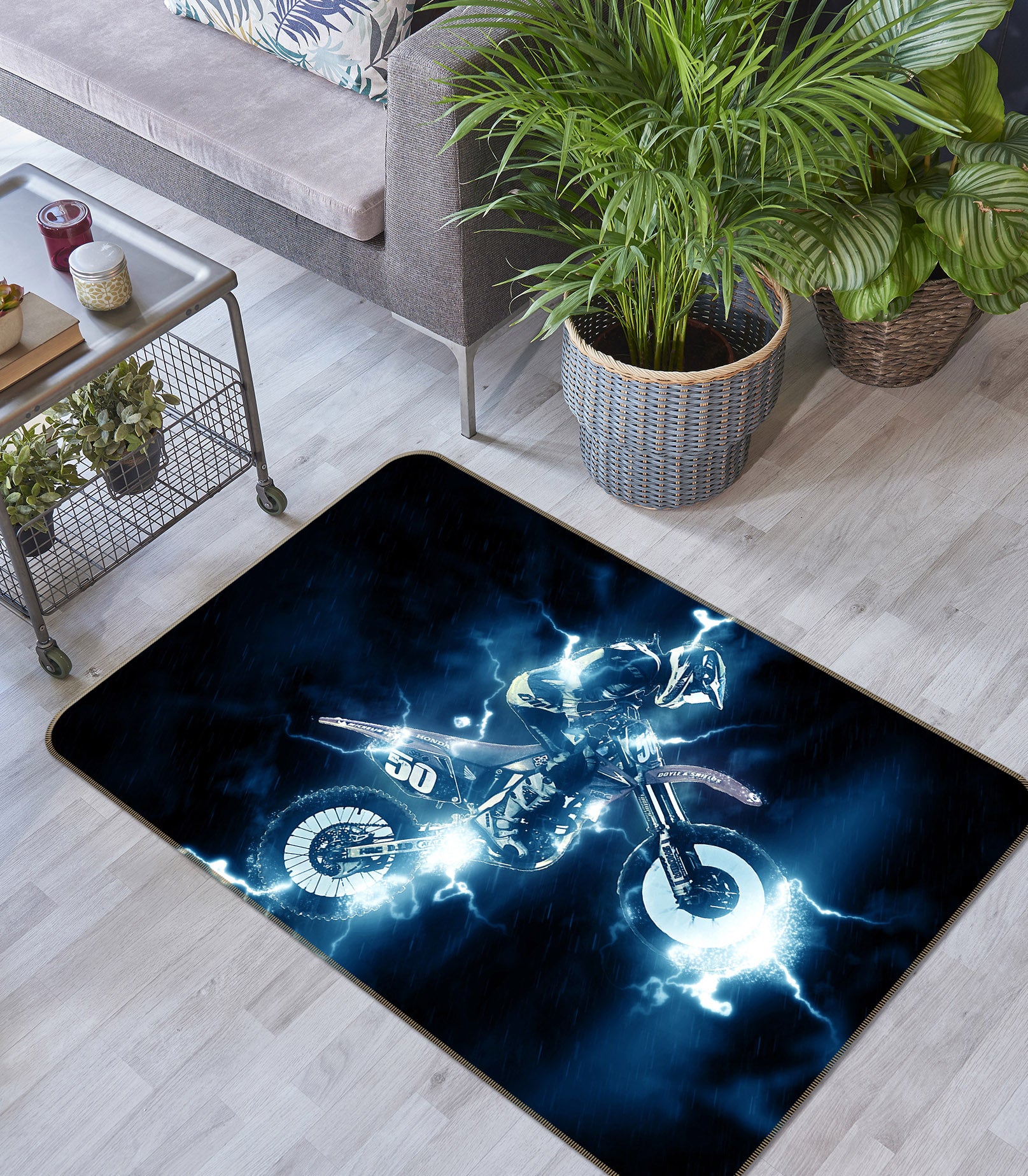 3D Motorcycle Light 39008 Vehicle Non Slip Rug Mat