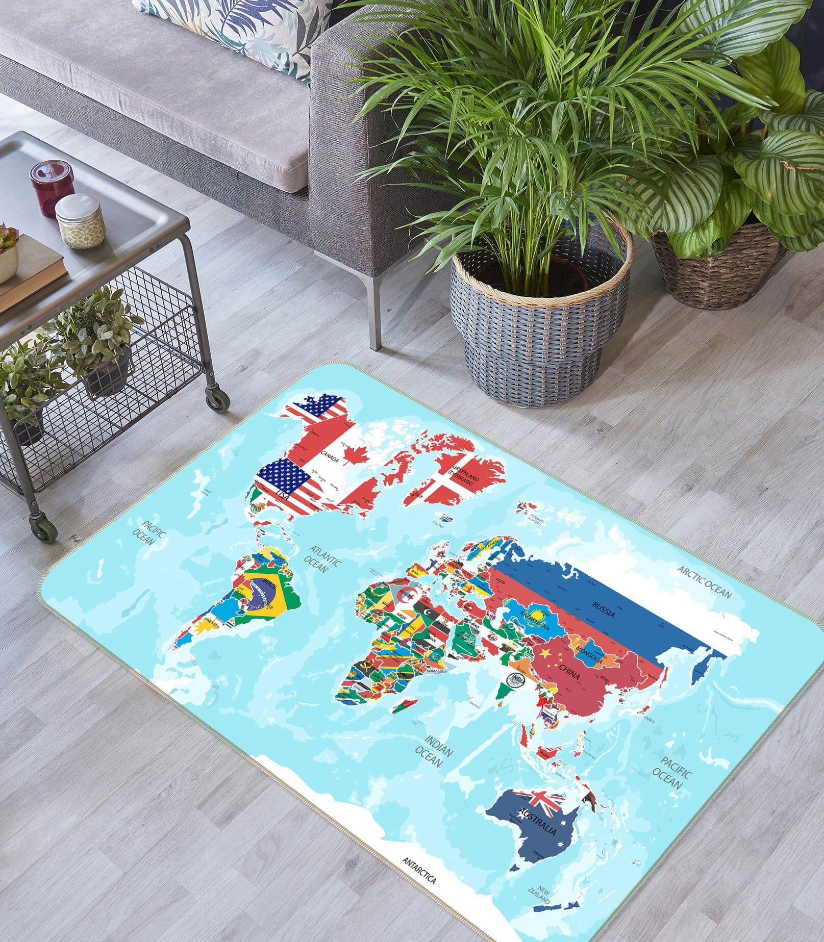 3D Colored Island 325 World Map Non Slip Rug Mat Mat AJ Creativity Home