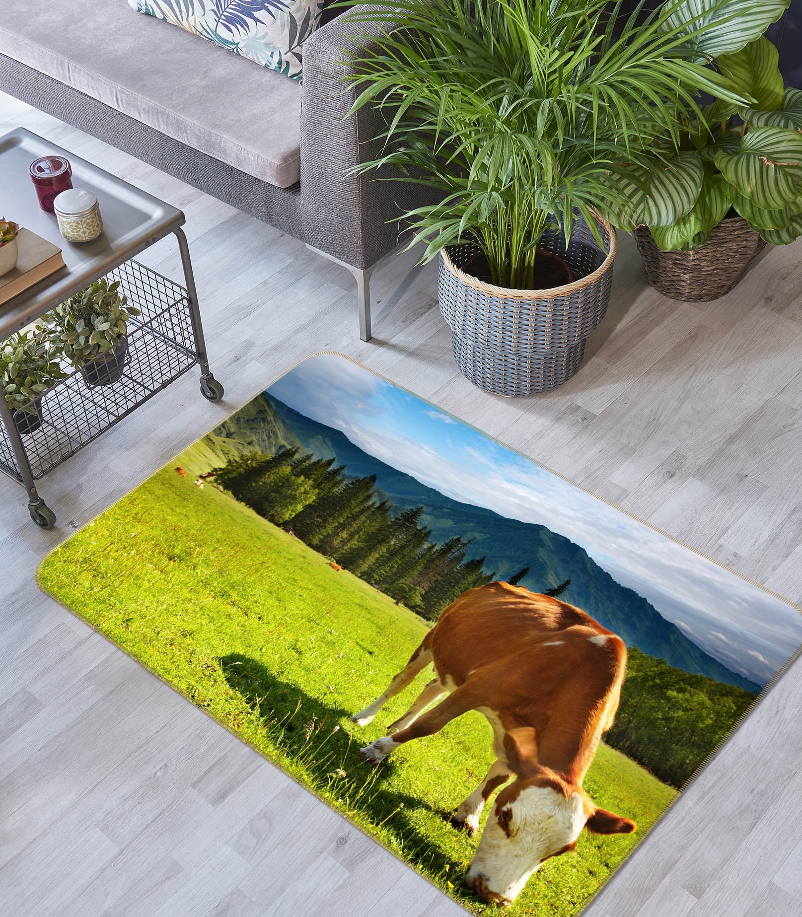 3D Grass Cattle 68193 Animal Non Slip Rug Mat