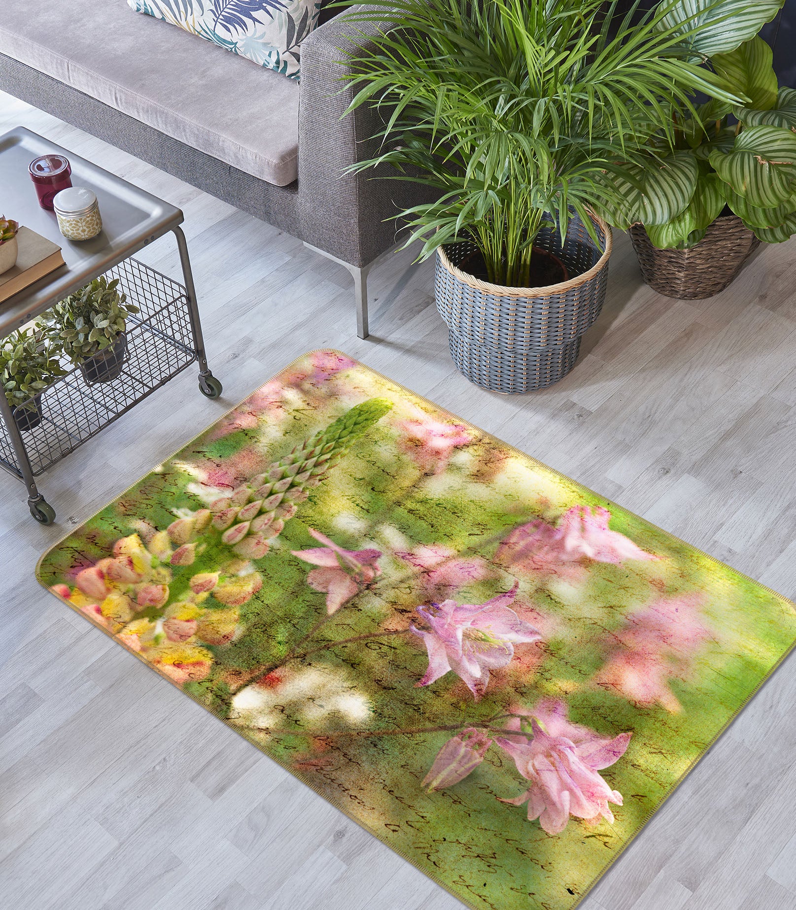3D Flowers 83250 Assaf Frank Rug Non Slip Rug Mat