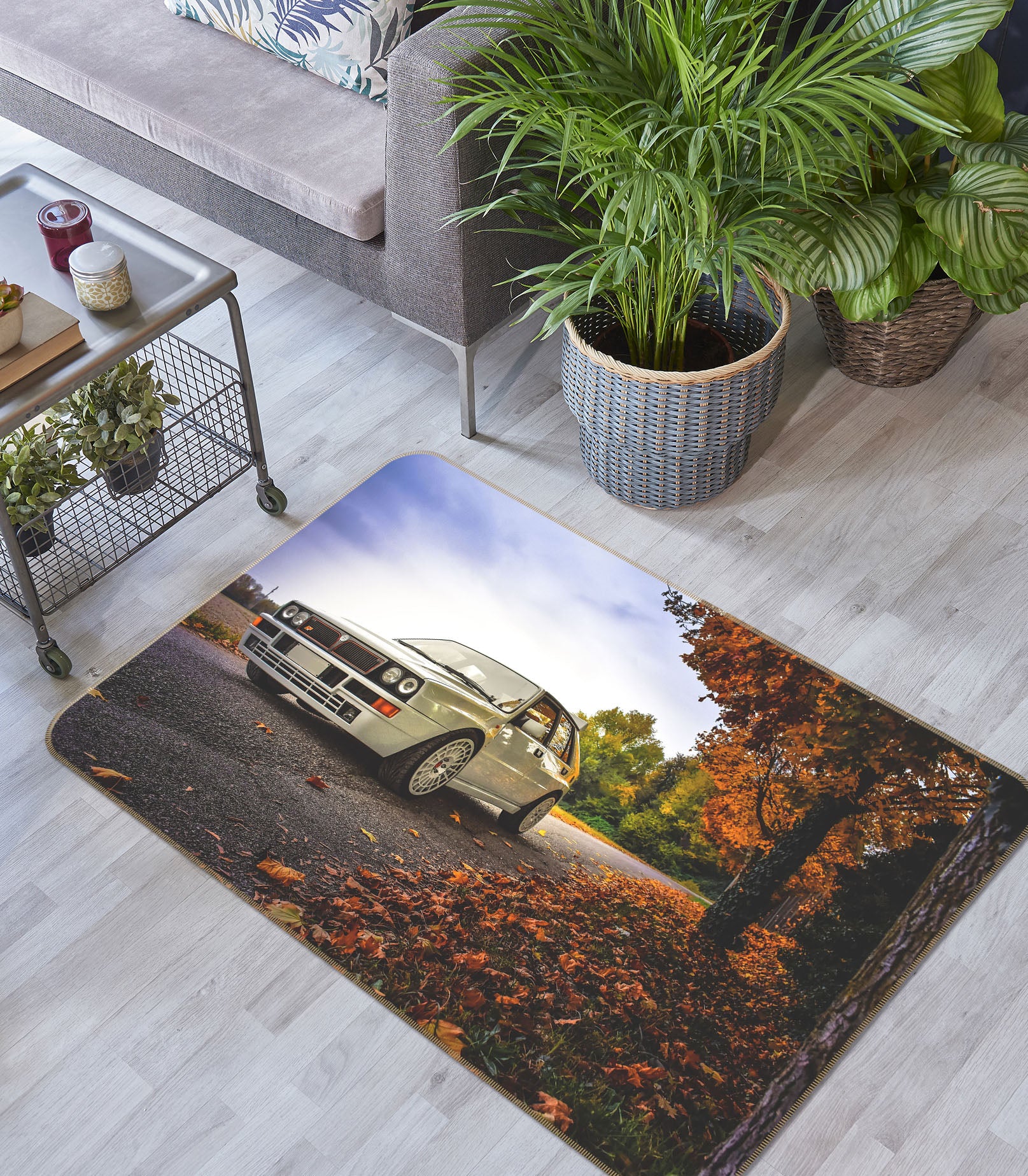3D Tree White Car 68051 Vehicle Non Slip Rug Mat