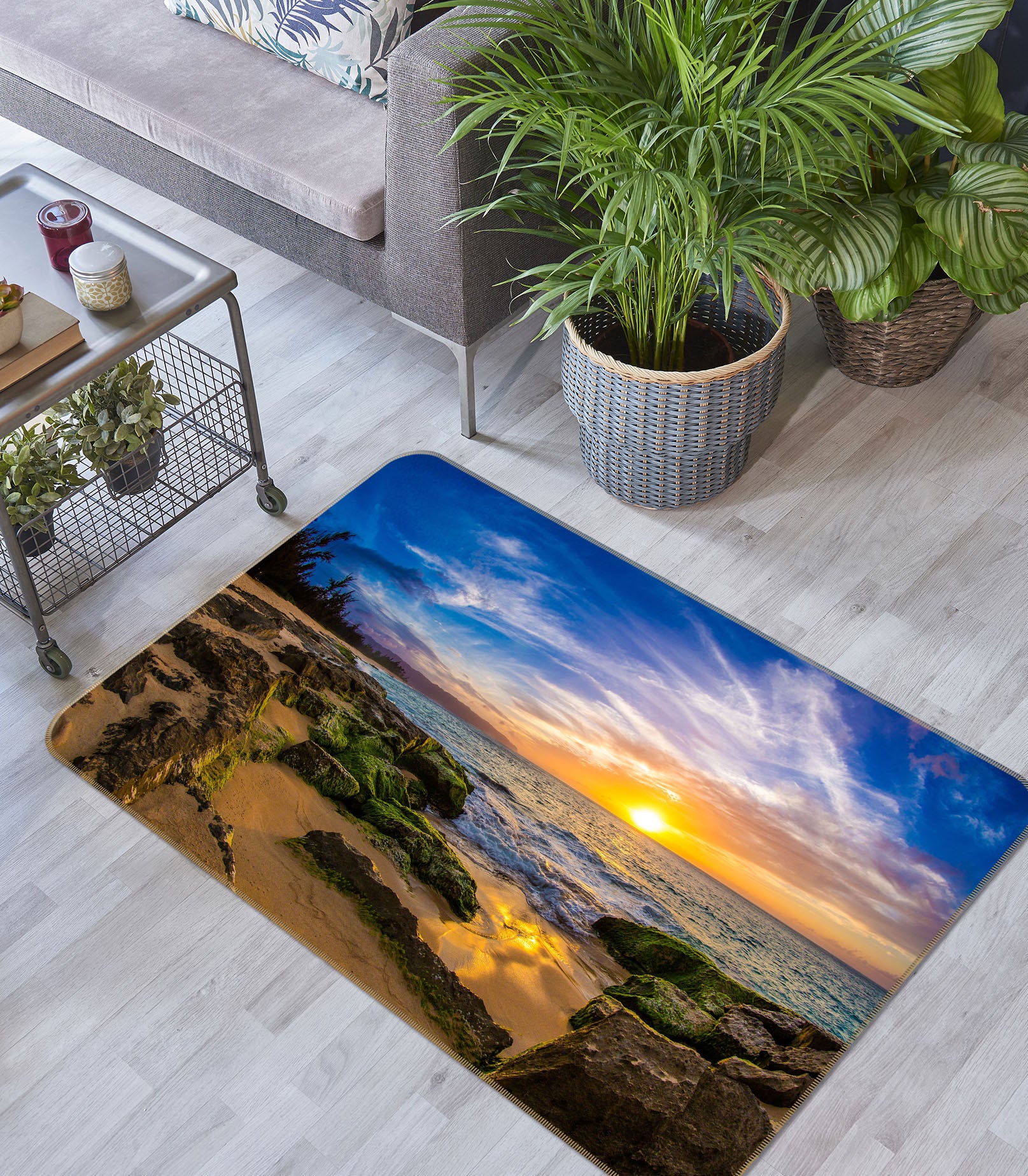 3D Seaside Stones 65082 Non Slip Rug Mat