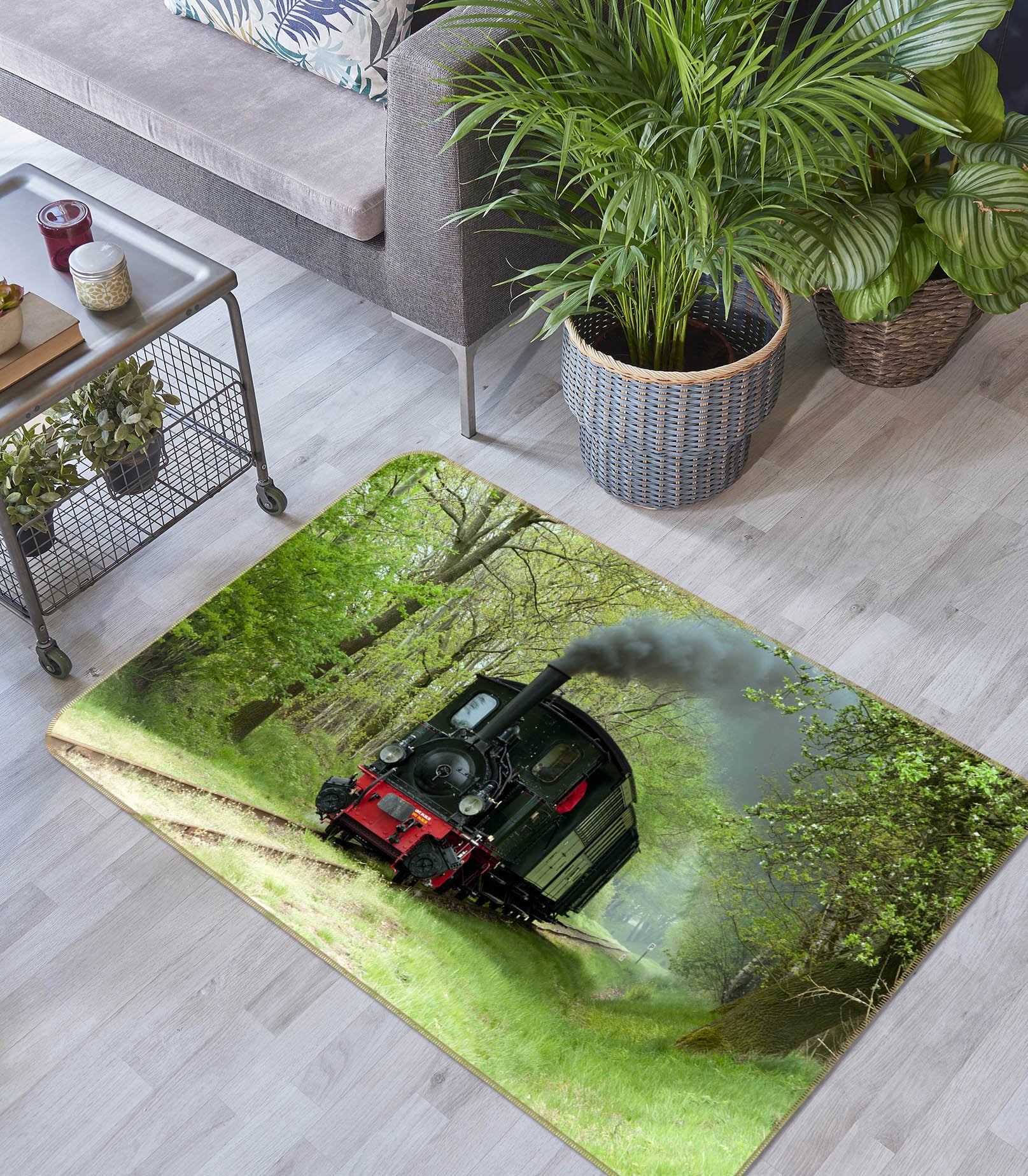 3D Forest Train 68127 Vehicle Non Slip Rug Mat