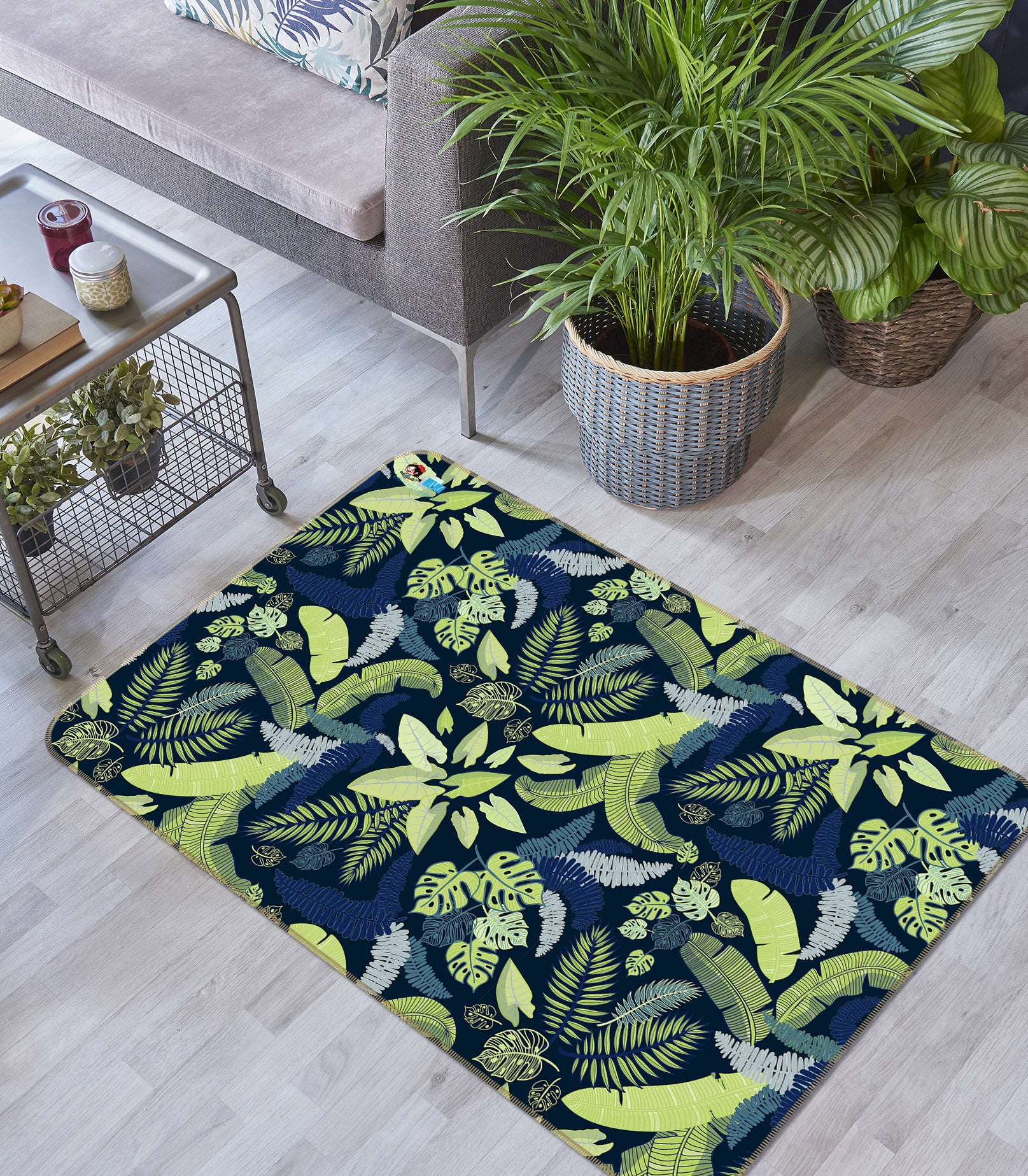 3D Green Leaves 10781 Kashmira Jayaprakash Rug Non Slip Rug Mat