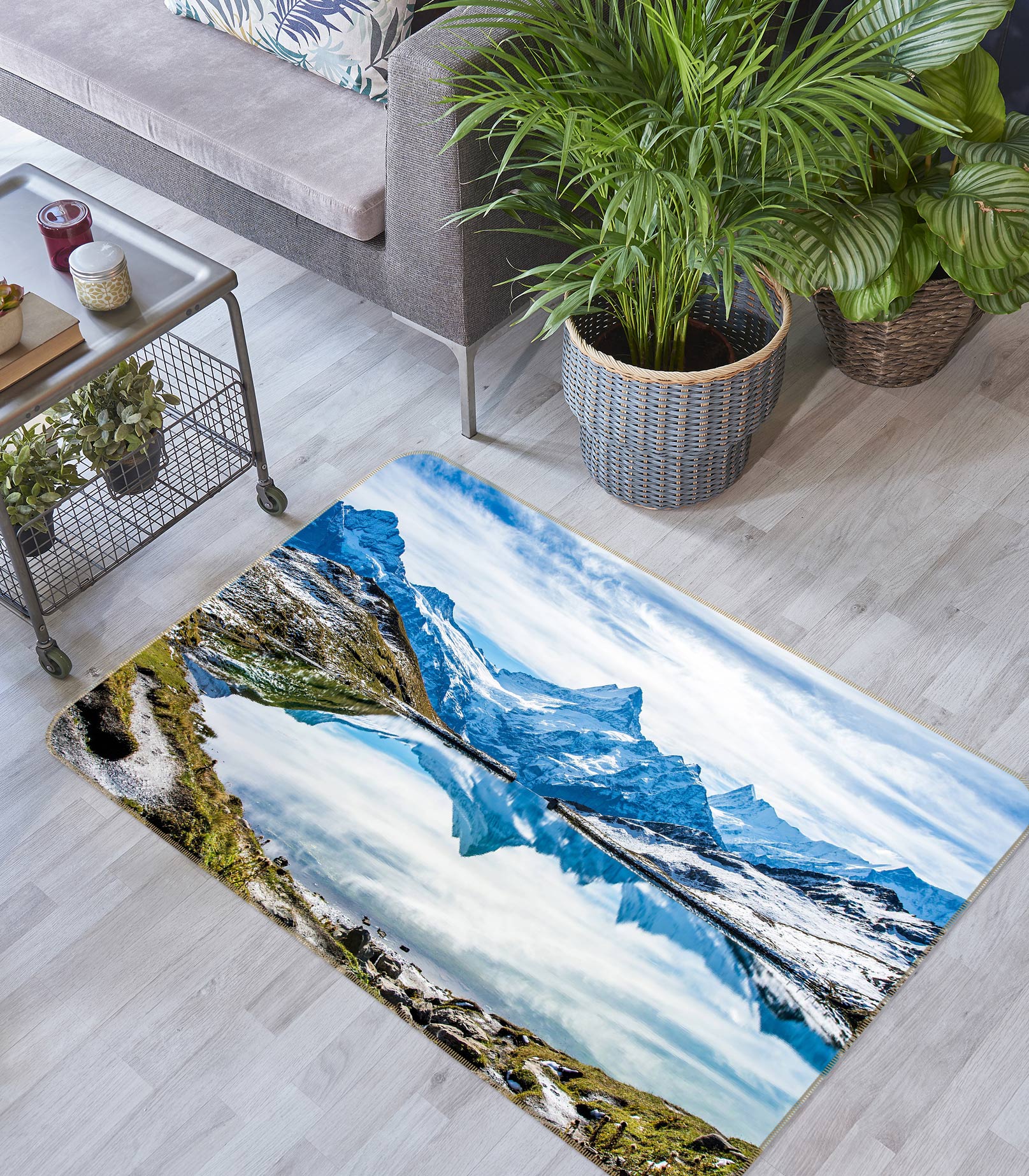 3D Snow Mountain 76236 Non Slip Rug Mat