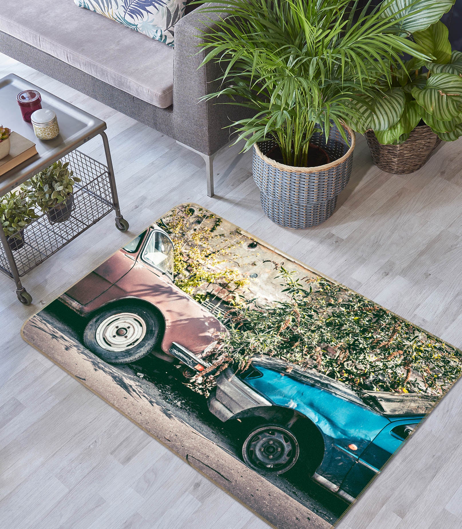 3D Blue Pink Car 68125 Vehicle Non Slip Rug Mat