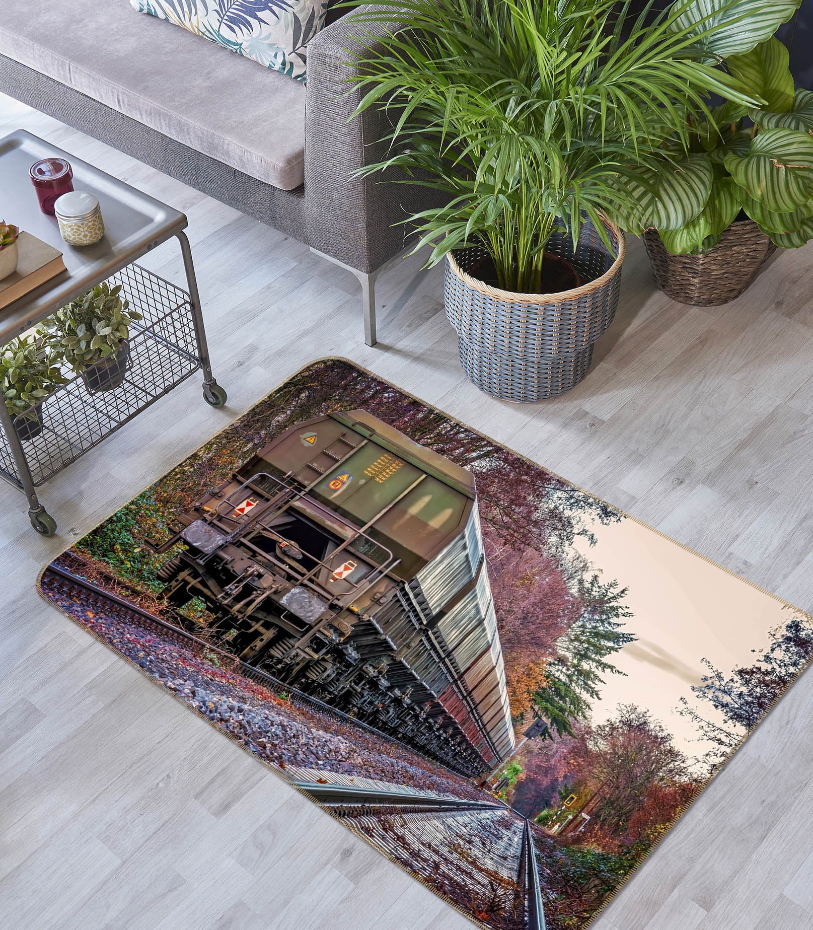 3D Green Train 39006 Vehicle Non Slip Rug Mat