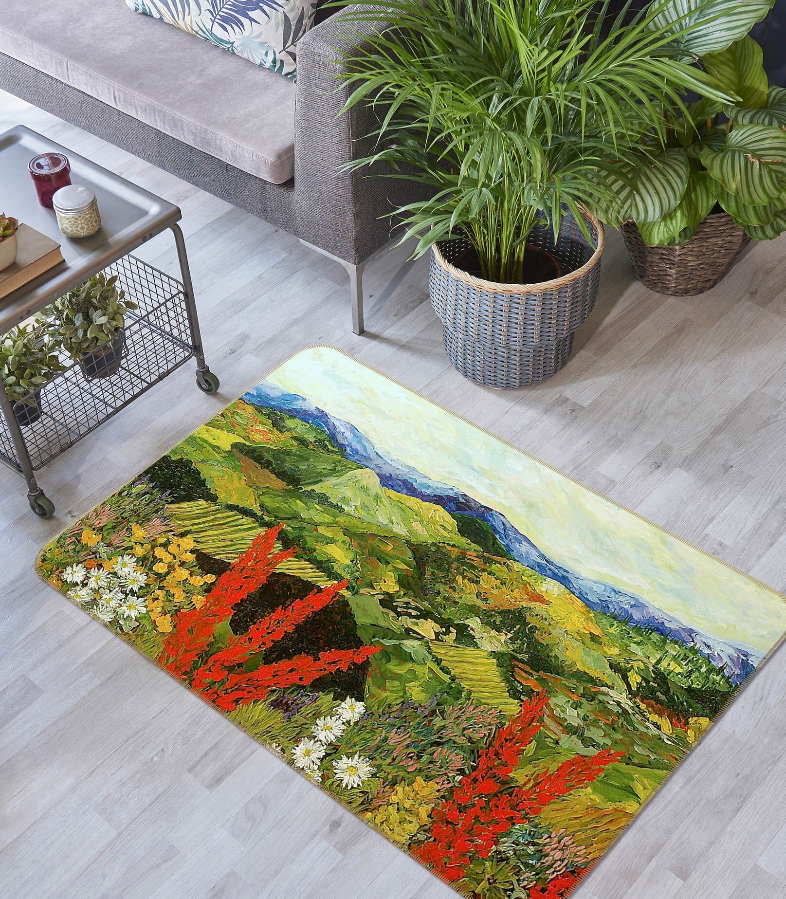 3D Manshan Flowers 1002 Allan P. Friedlander Rug Non Slip Rug Mat Mat AJ Creativity Home