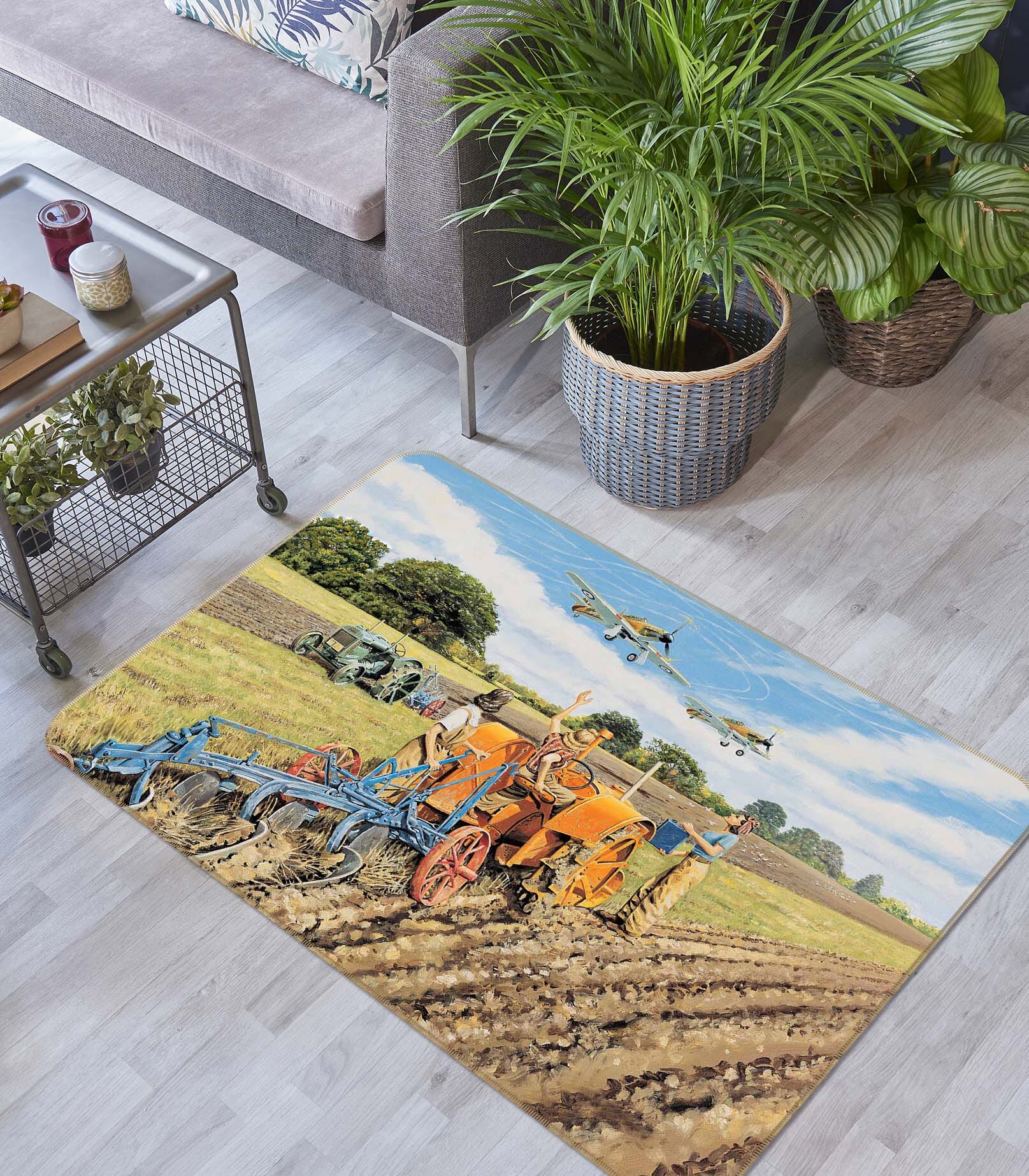 3D Ploughing For Britain 1096 Trevor Mitchell Rug Non Slip Rug Mat Mat AJ Creativity Home