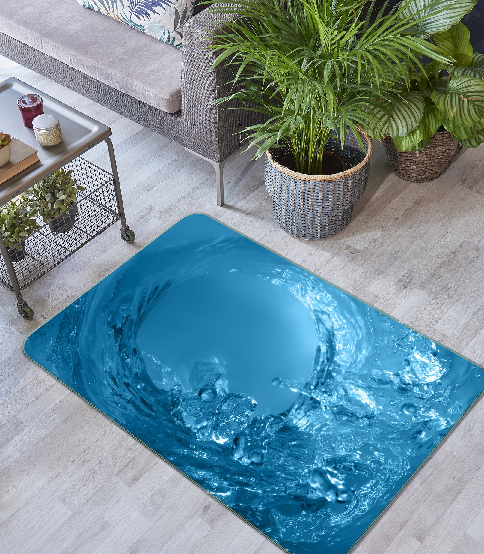 3D Waves Seawater 36025 Non Slip Rug Mat