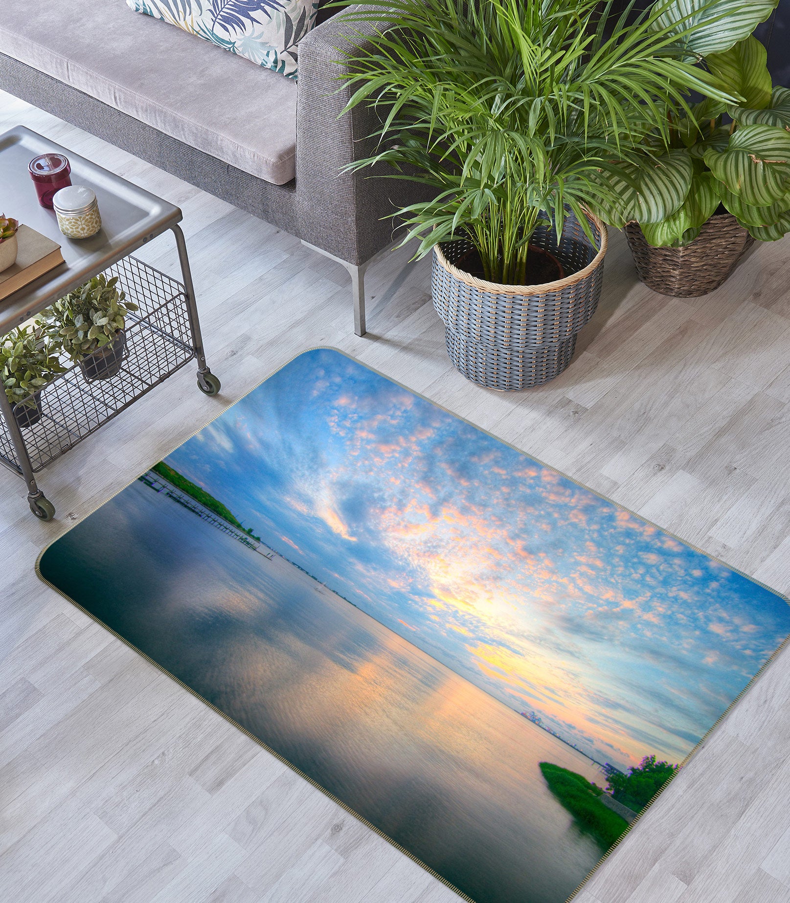 3D Sky Reflection 75235 Non Slip Rug Mat