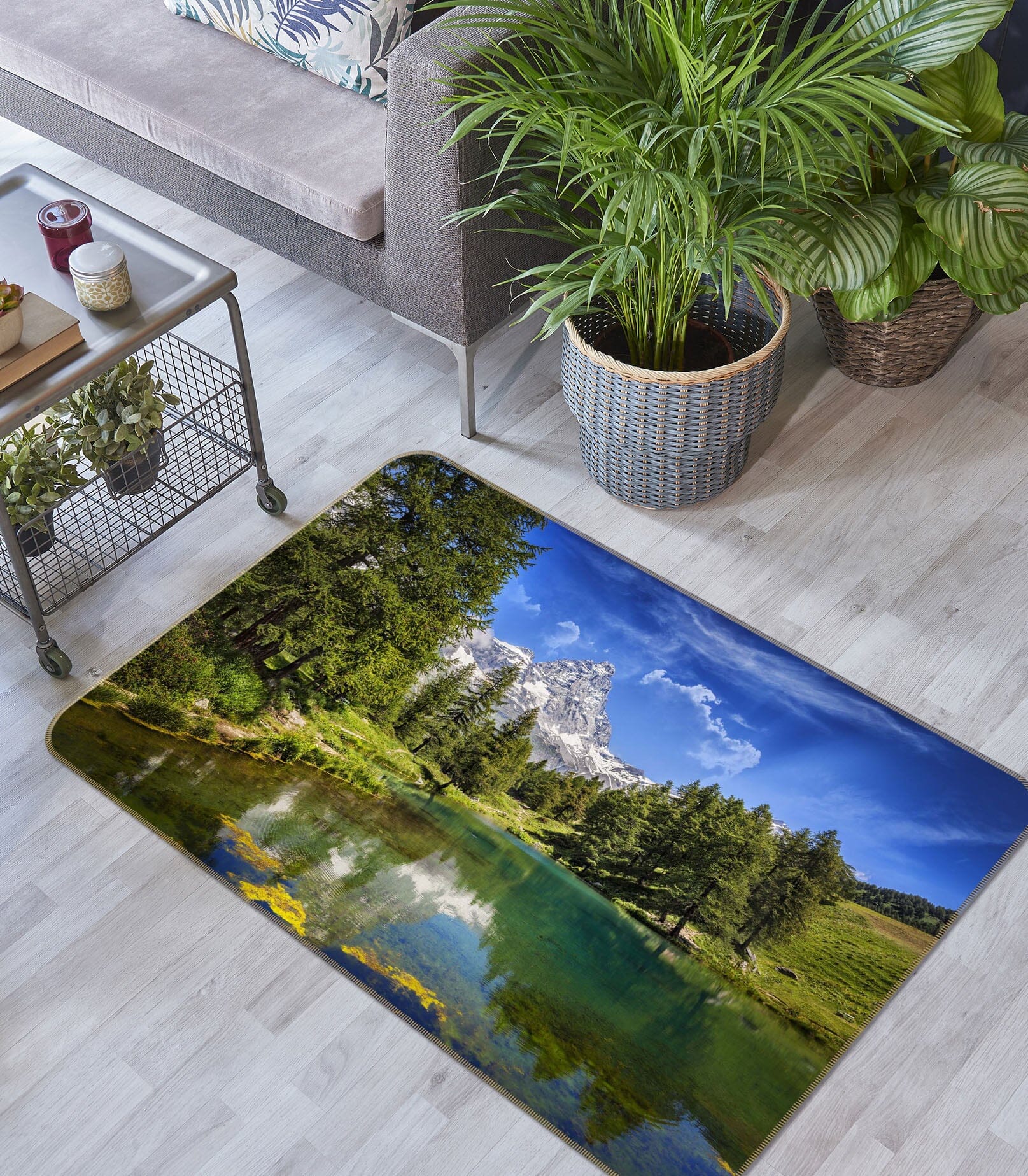 3D Forest Lake 1064 Marco Carmassi Rug Non Slip Rug Mat Mat AJ Creativity Home