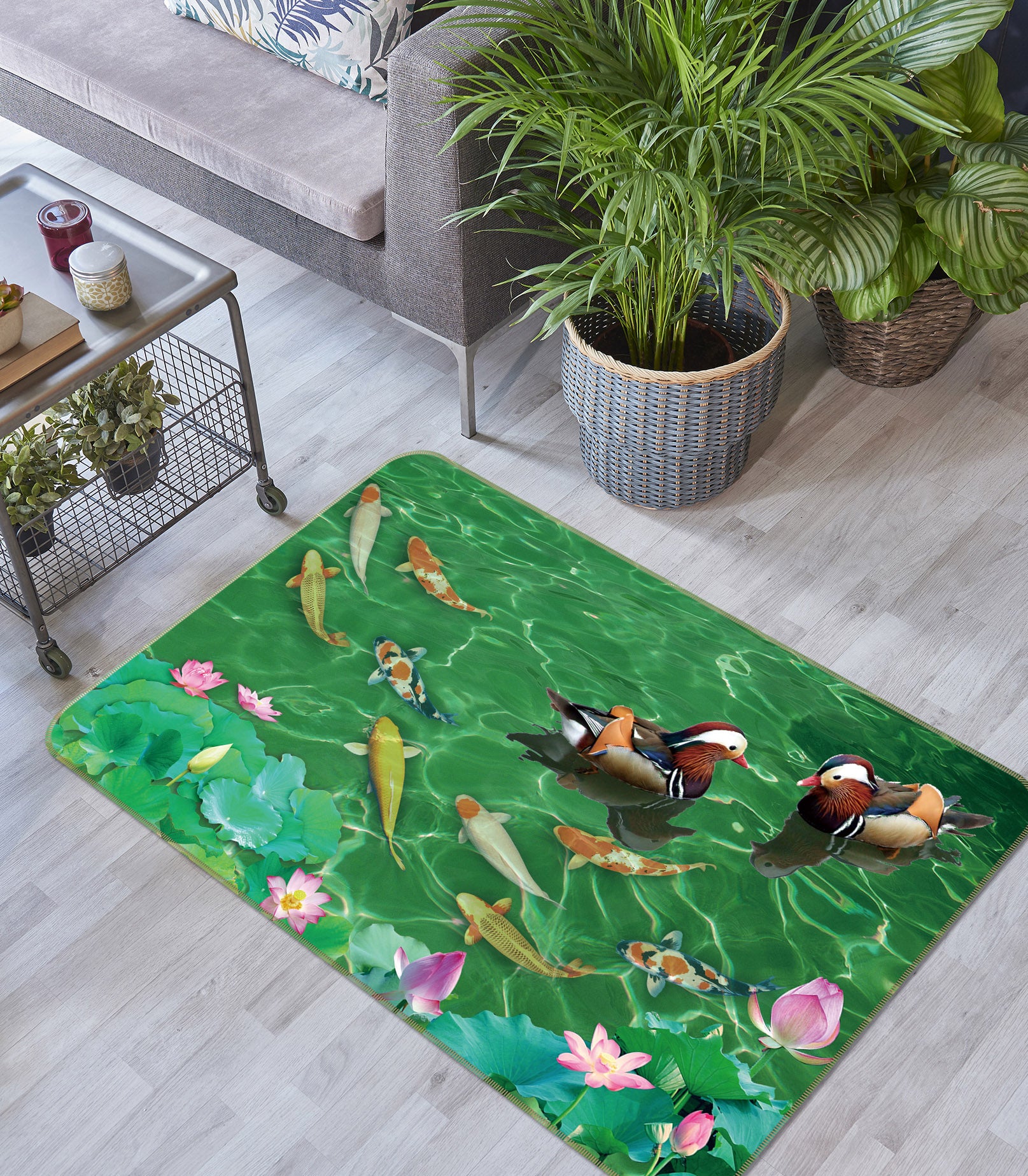 3D Fish Mandarin Duck 30218 Non Slip Rug Mat