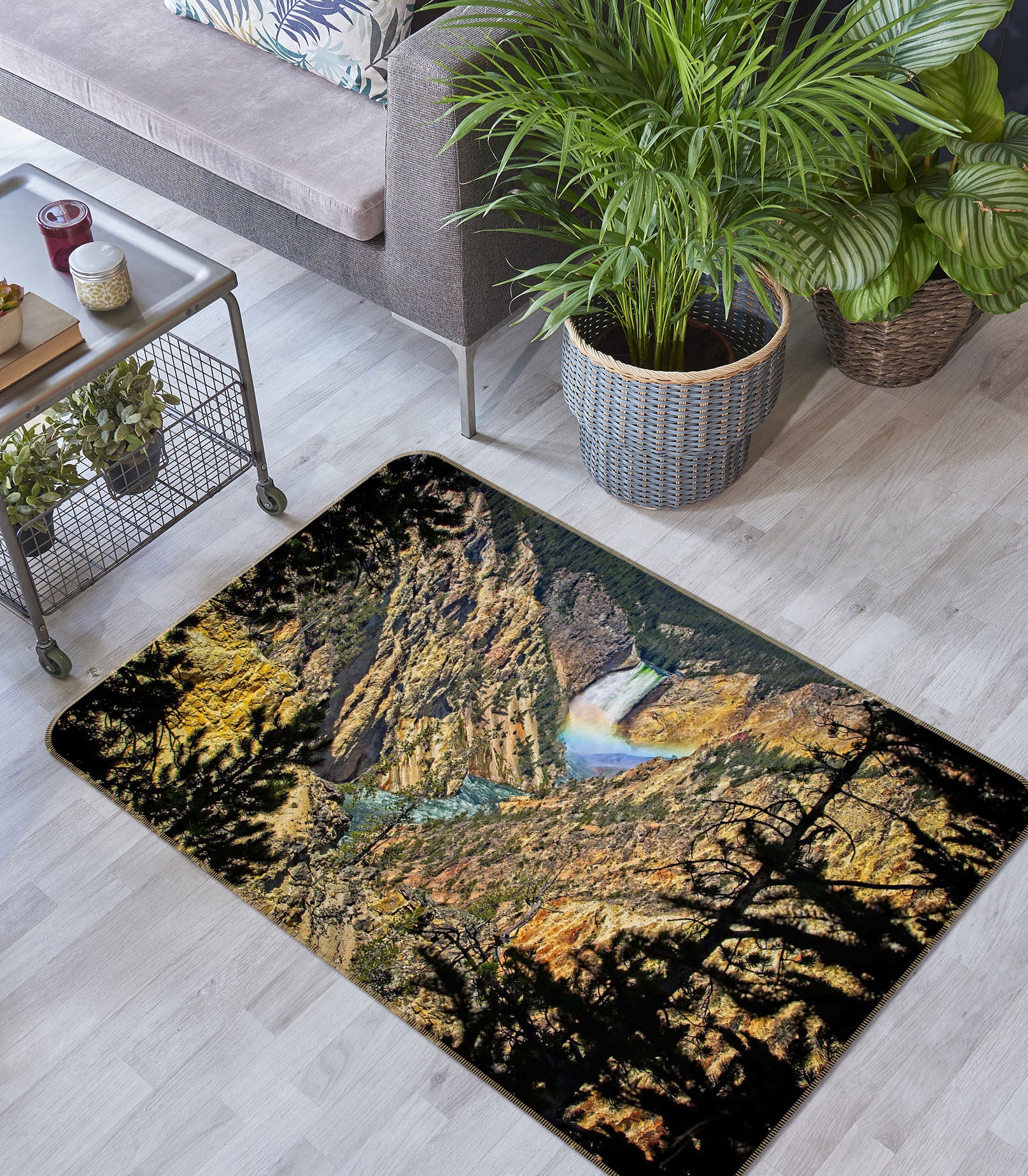 3D Grand Canyon Yellowstone River 84062 Kathy Barefield Rug Non Slip Rug Mat