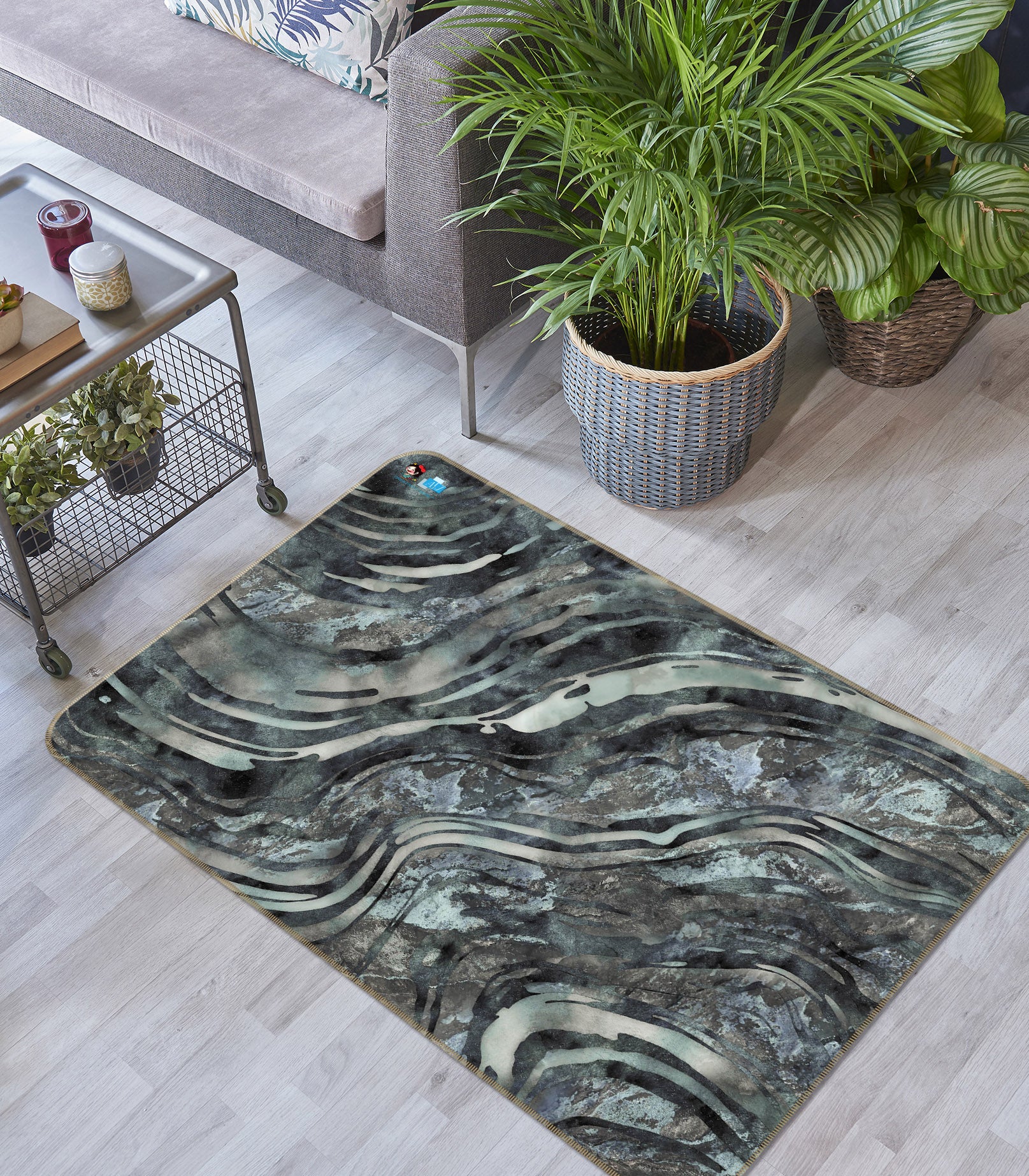 3D Curve Pattern Texture 83030 Andrea haase Rug Non Slip Rug Mat
