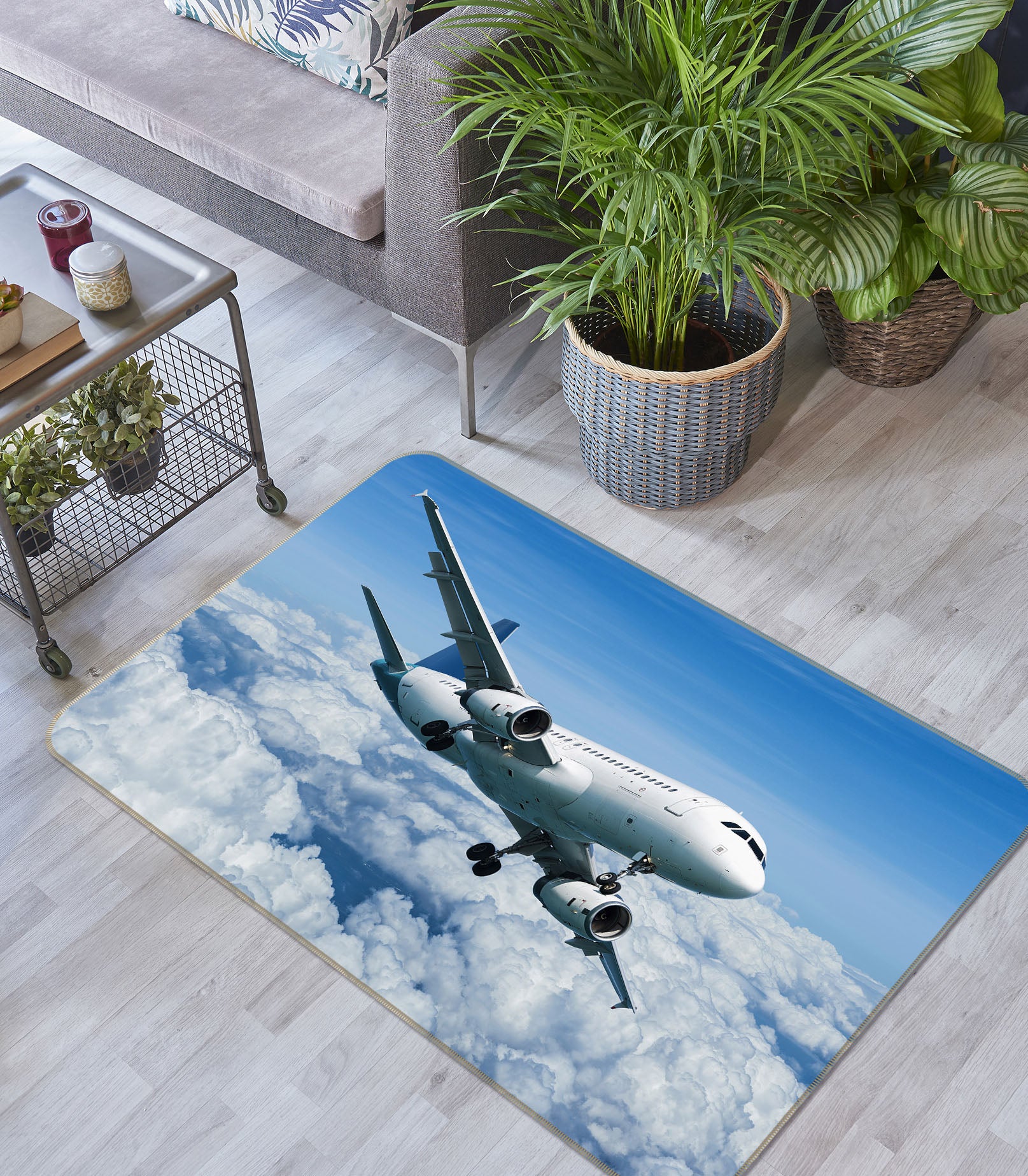 3D Clouds Aircraft 42072 Vehicle Non Slip Rug Mat