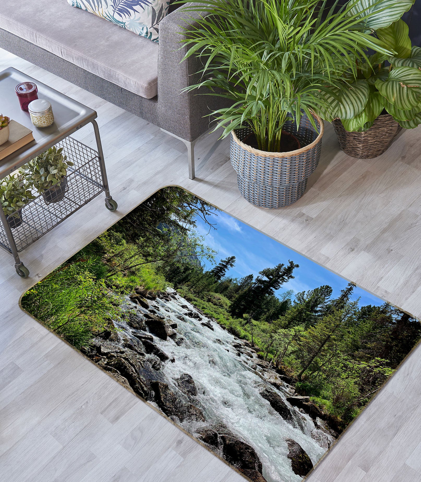 3D Forest Torrent 31024 Non Slip Rug Mat