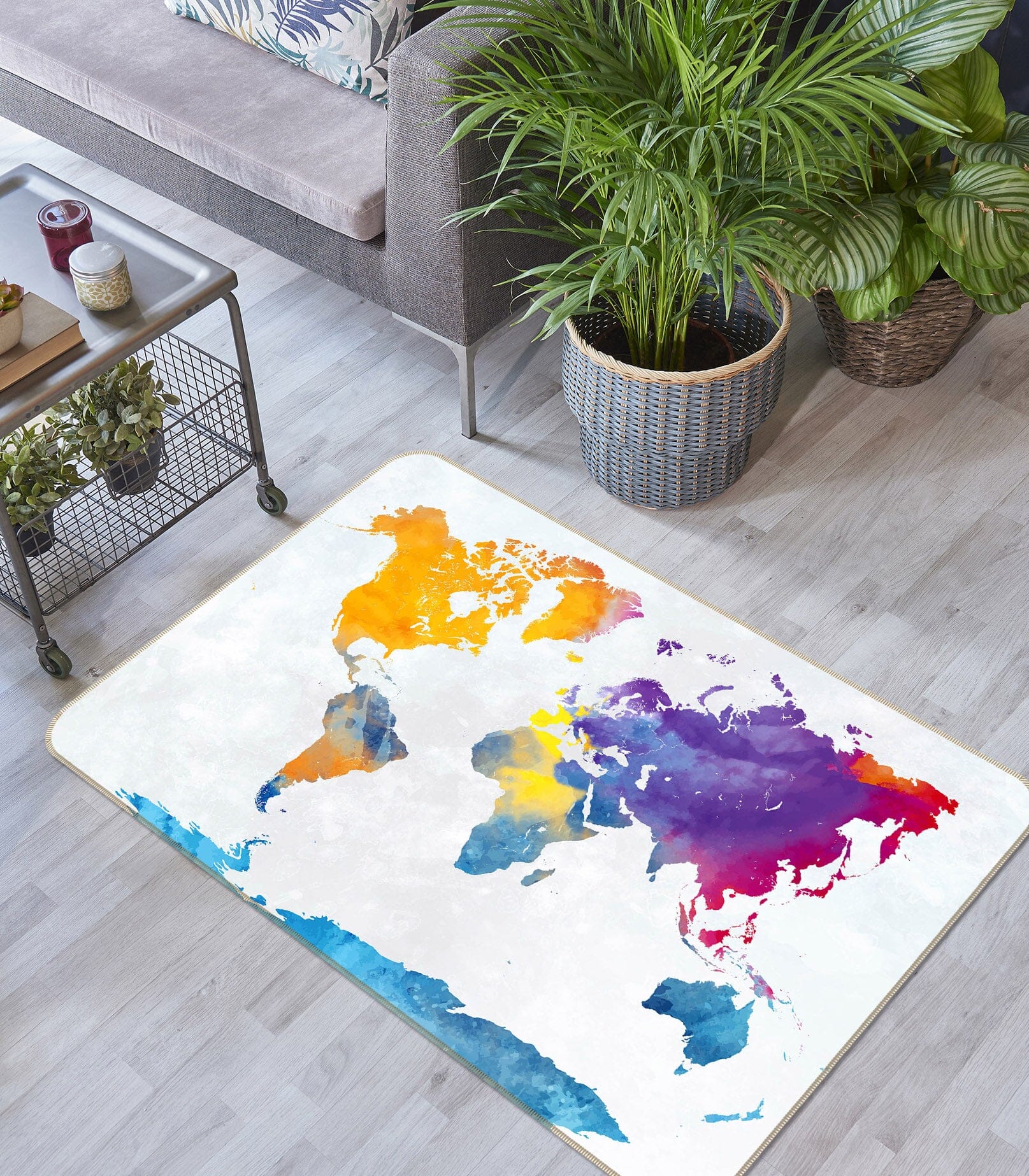 3D Color Painting 202 World Map Non Slip Rug Mat Mat AJ Creativity Home