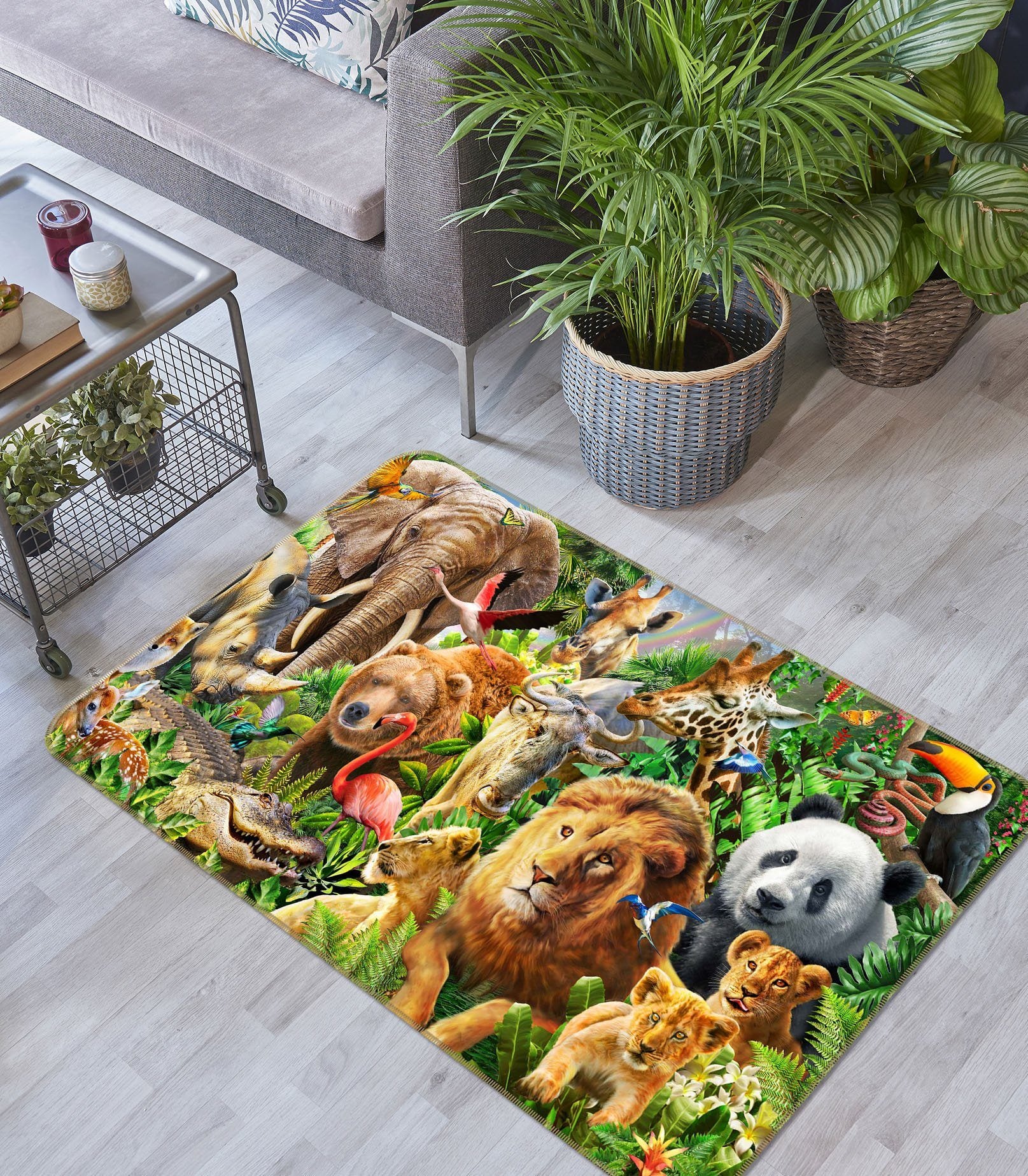 3D Animal World 1076 Adrian Chesterman Rug Non Slip Rug Mat Mat AJ Creativity Home