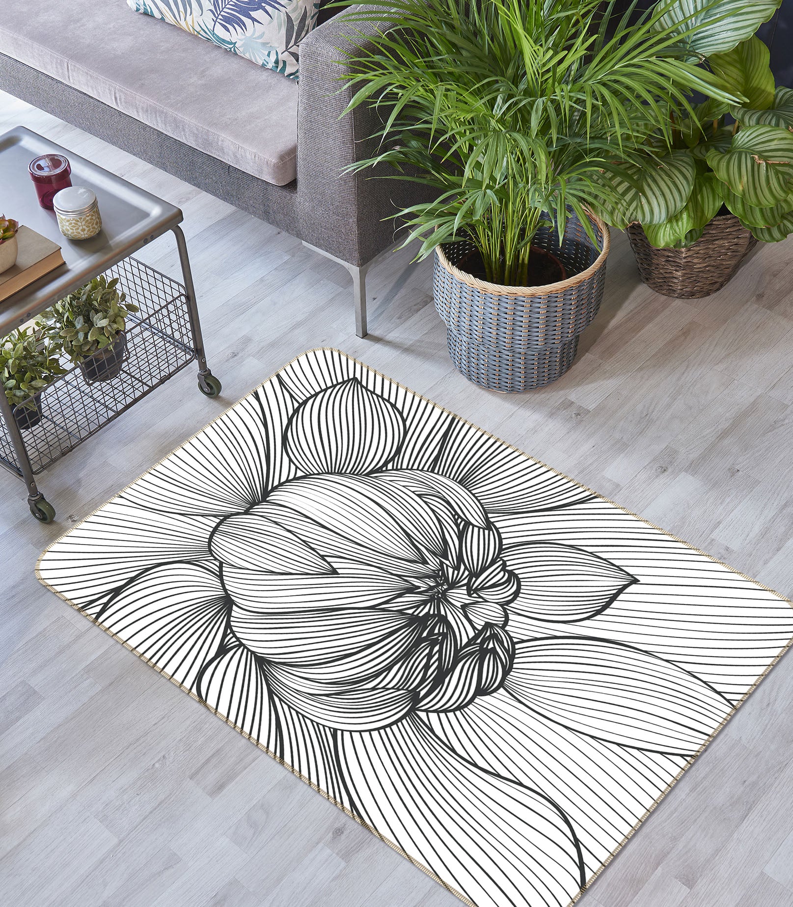 3D Flower 34226 Non Slip Rug Mat