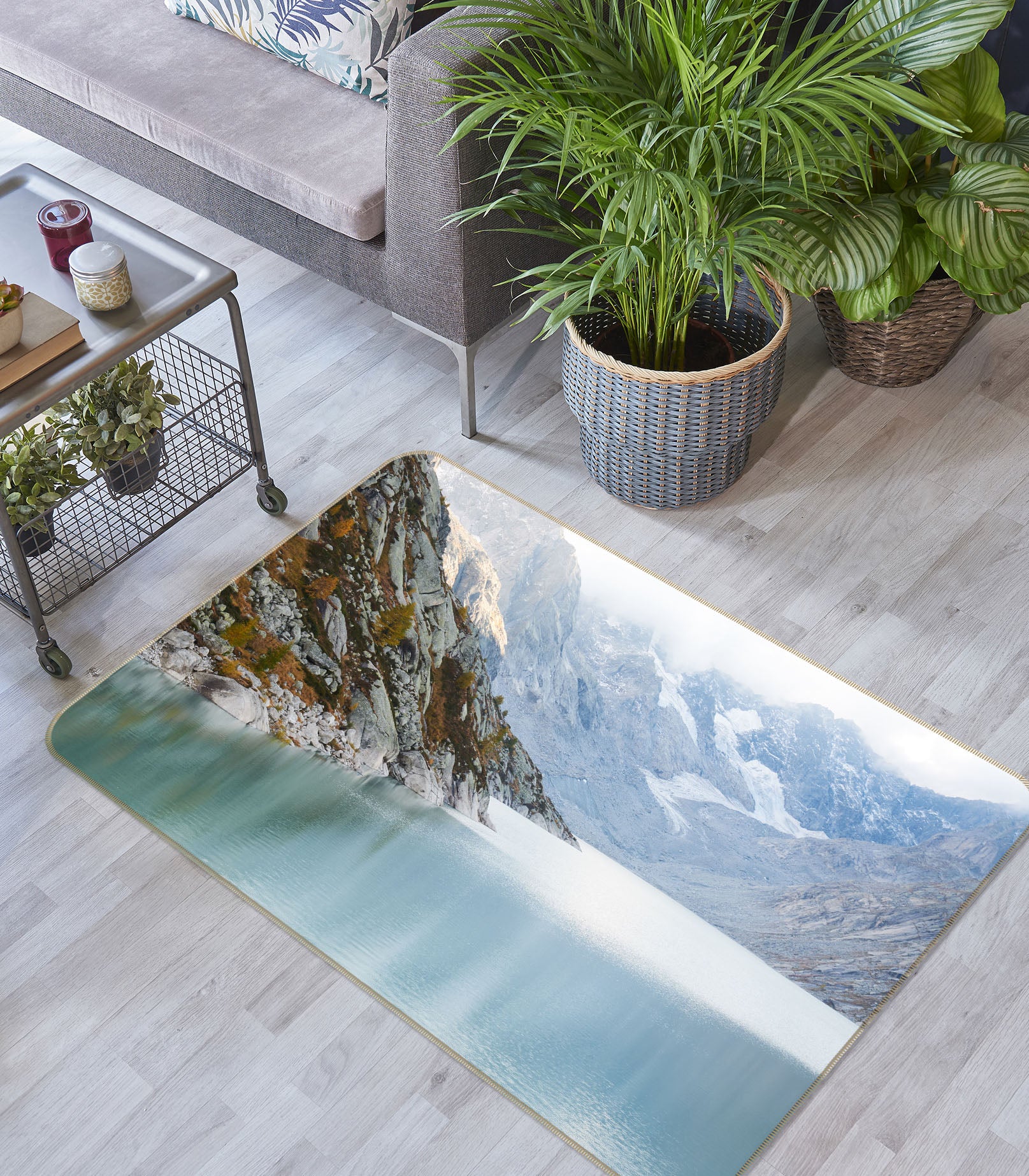 3D Mountain Lake 29179 Non Slip Rug Mat