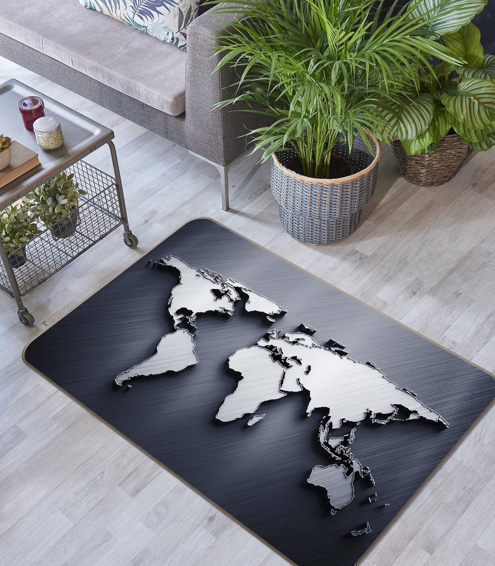 3D Pattern Patchwork 217 World Map Non Slip Rug Mat Mat AJ Creativity Home