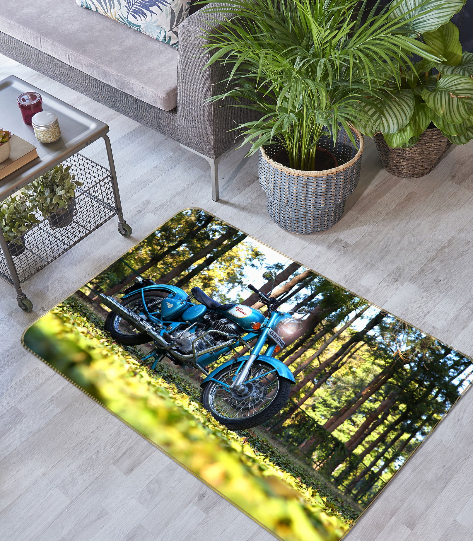 3D Forest Bicycle 68064 Vehicle Non Slip Rug Mat