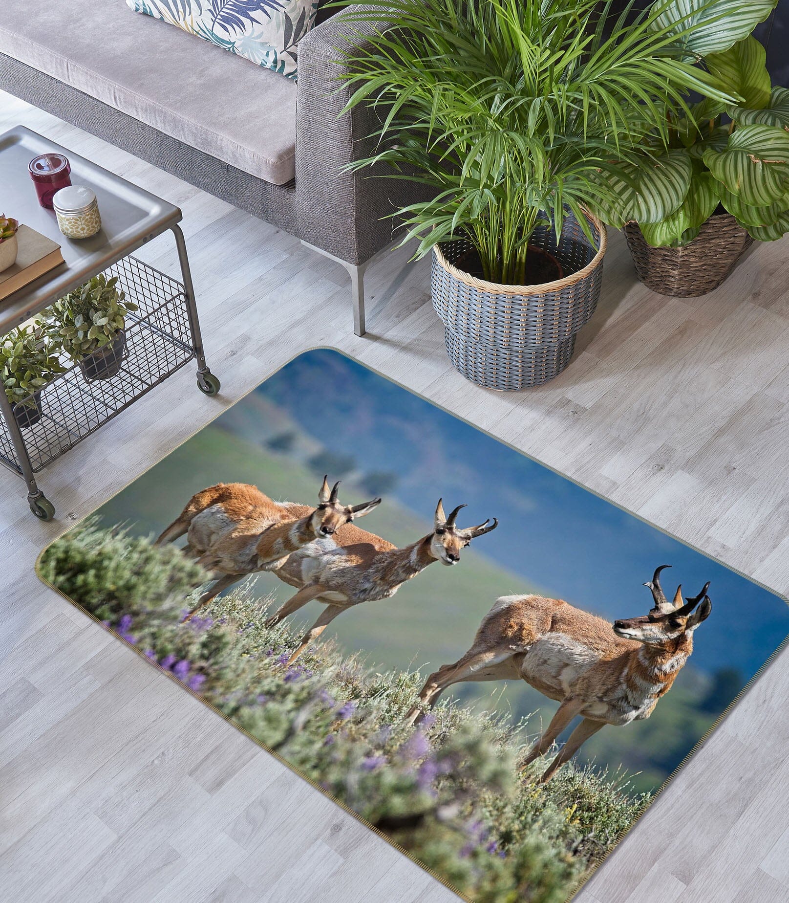 3D Pronghorn Antelope 1101 Kathy Barefield Rug Non Slip Rug Mat Mat AJ Creativity Home