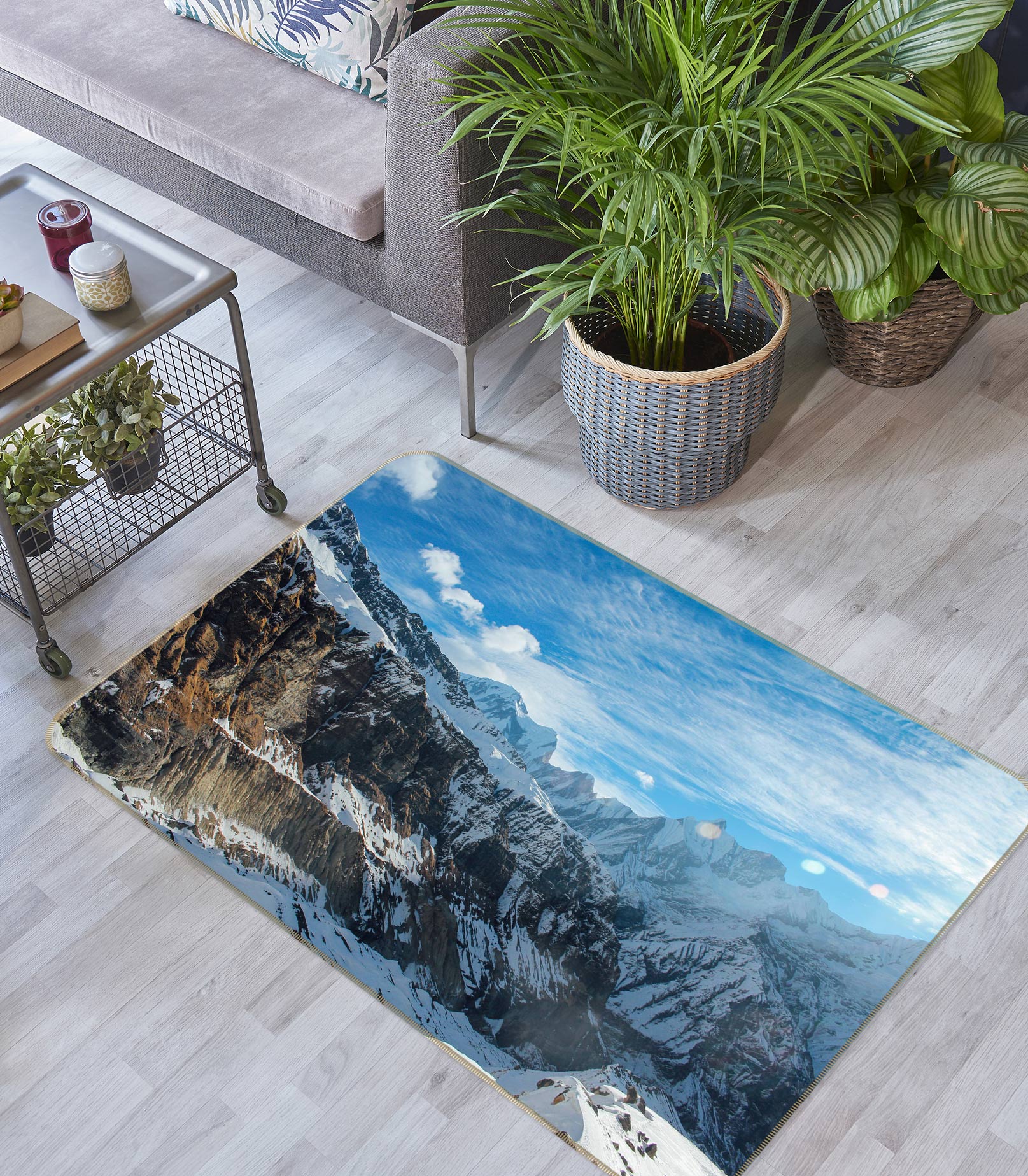 3D Snow Mountain 77008 Non Slip Rug Mat
