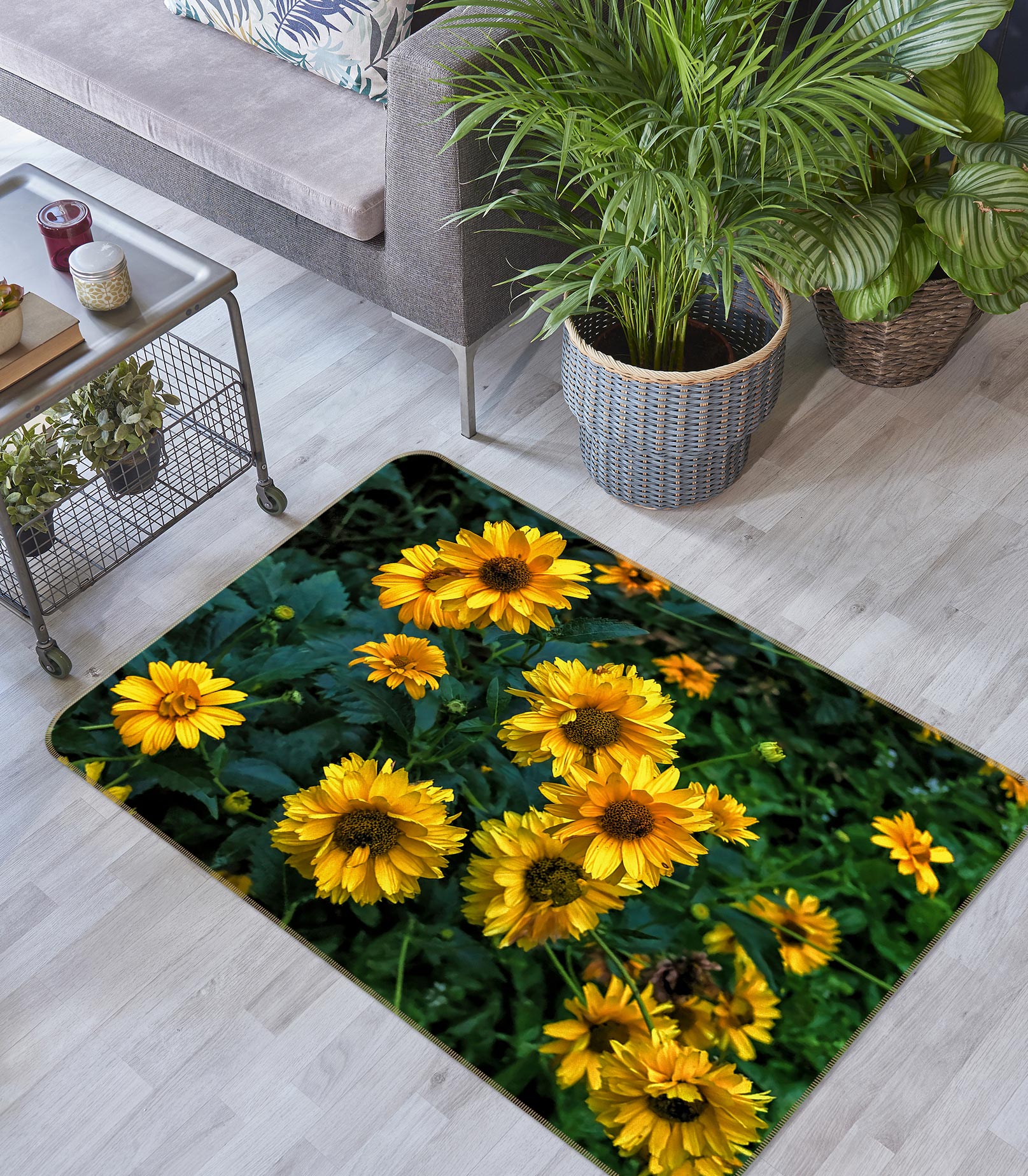 3D Bright Sunflower 1033 Jerry LoFaro Rug Non Slip Rug Mat