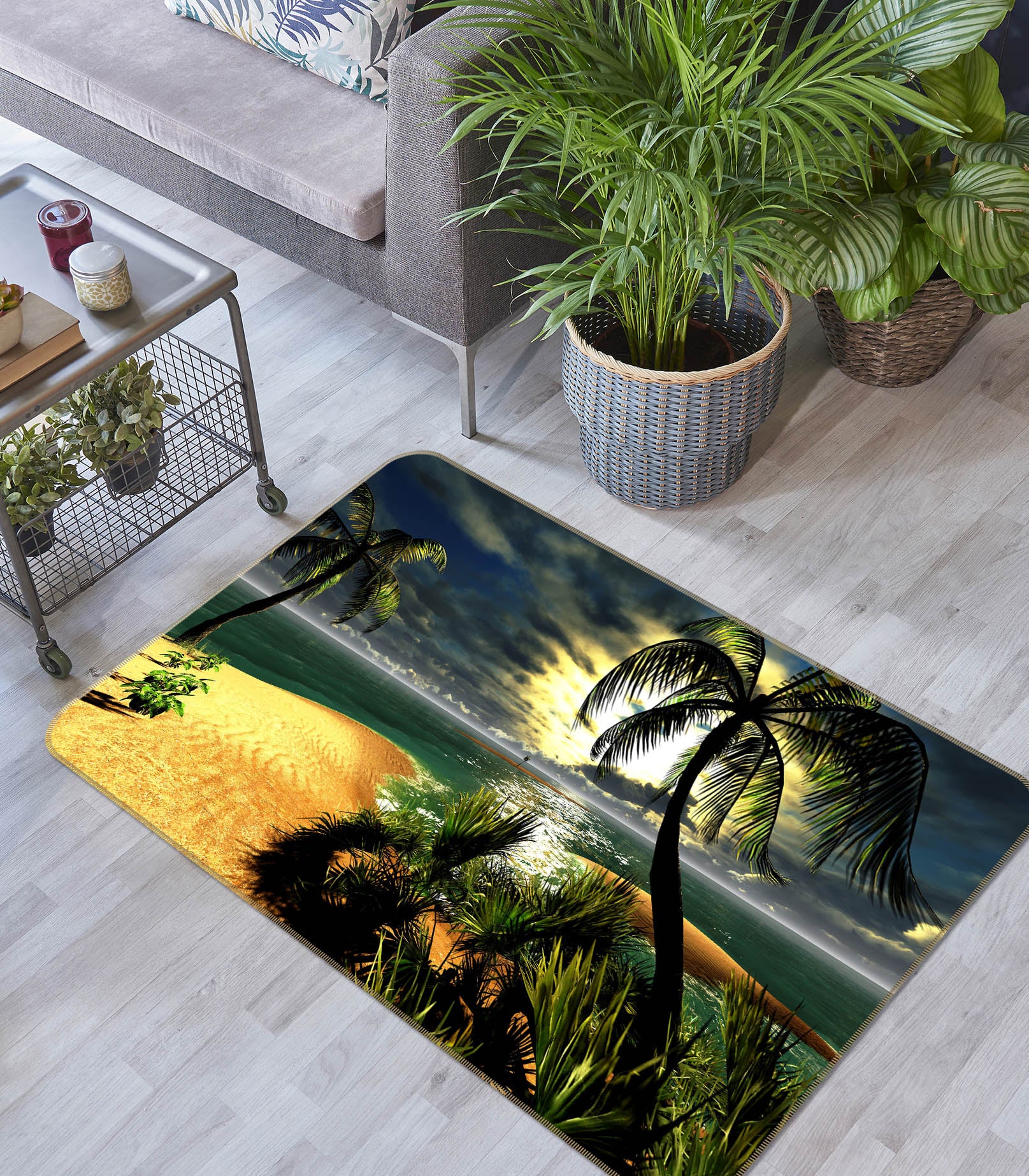 3D Coconut Beach 36044 Non Slip Rug Mat