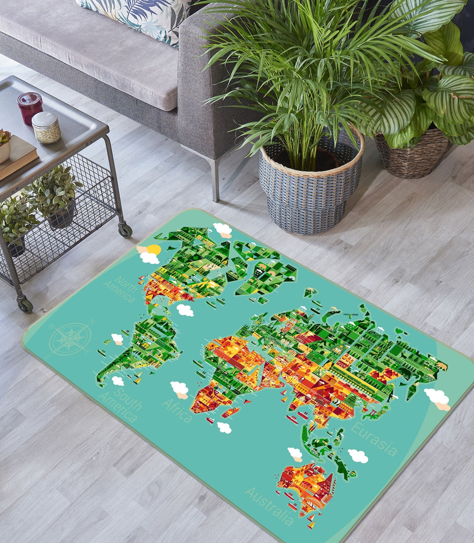 3D Abstract Painting 250 World Map Non Slip Rug Mat Mat AJ Creativity Home