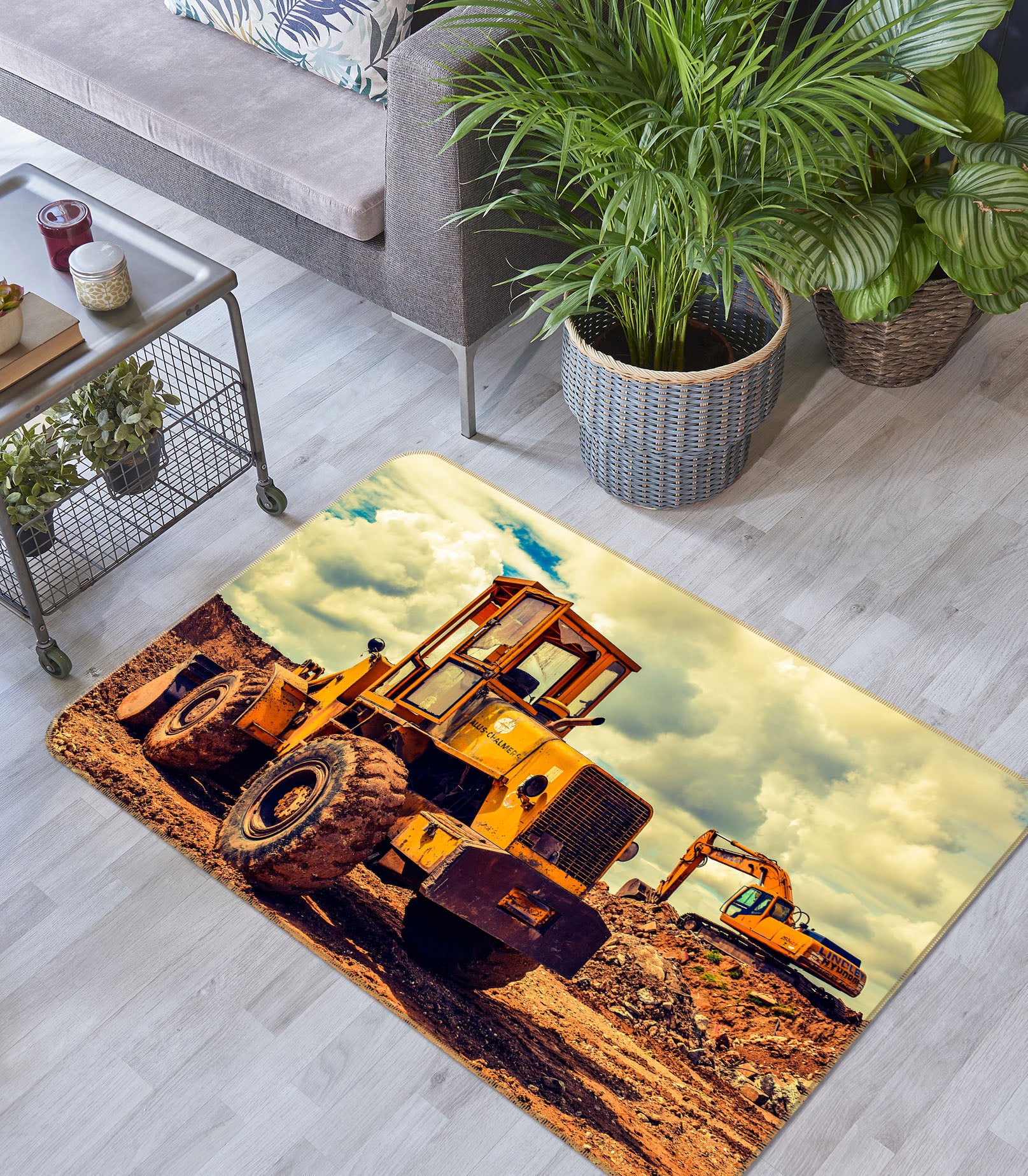 3D Excavator 38230 Vehicle Non Slip Rug Mat